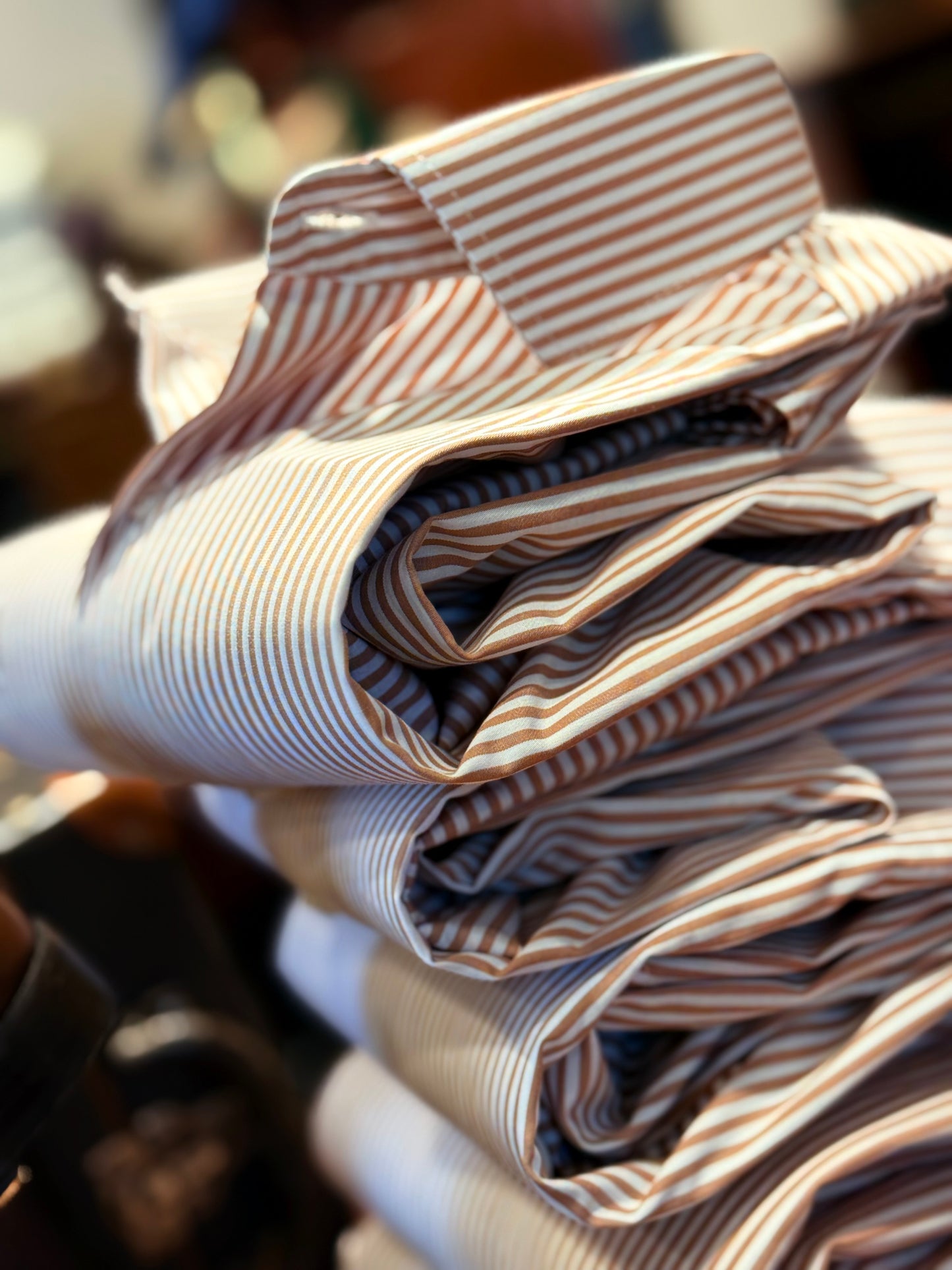 Camicia riga beige
