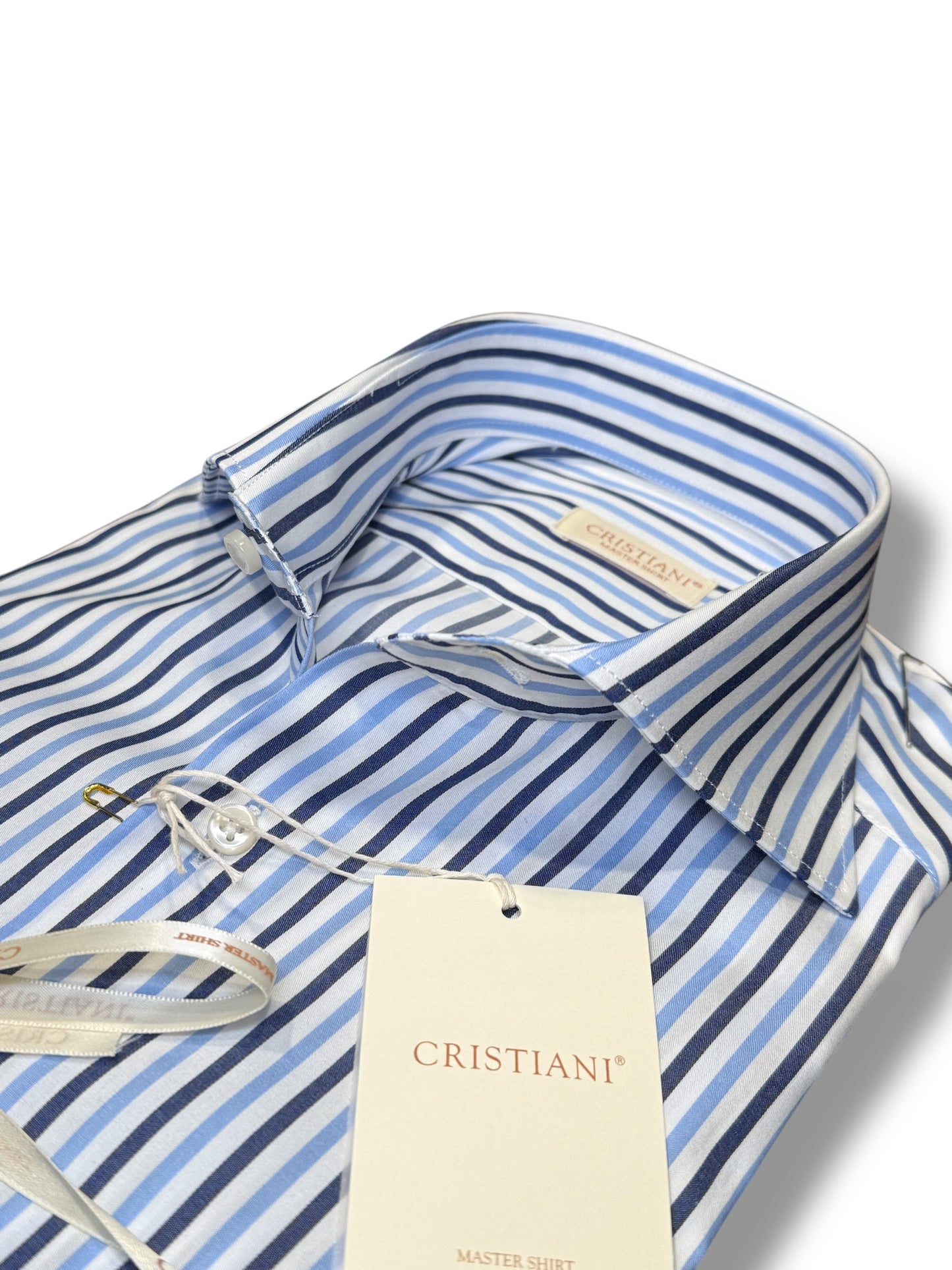 Camicia riga celeste blu CRISTIANI