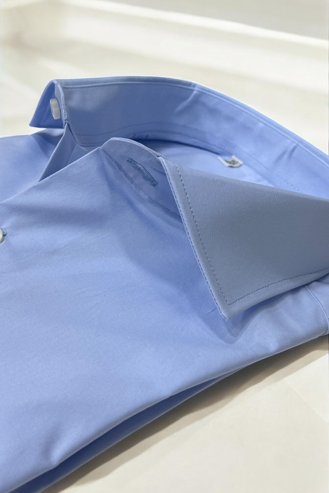 Camicia celeste in cotone
