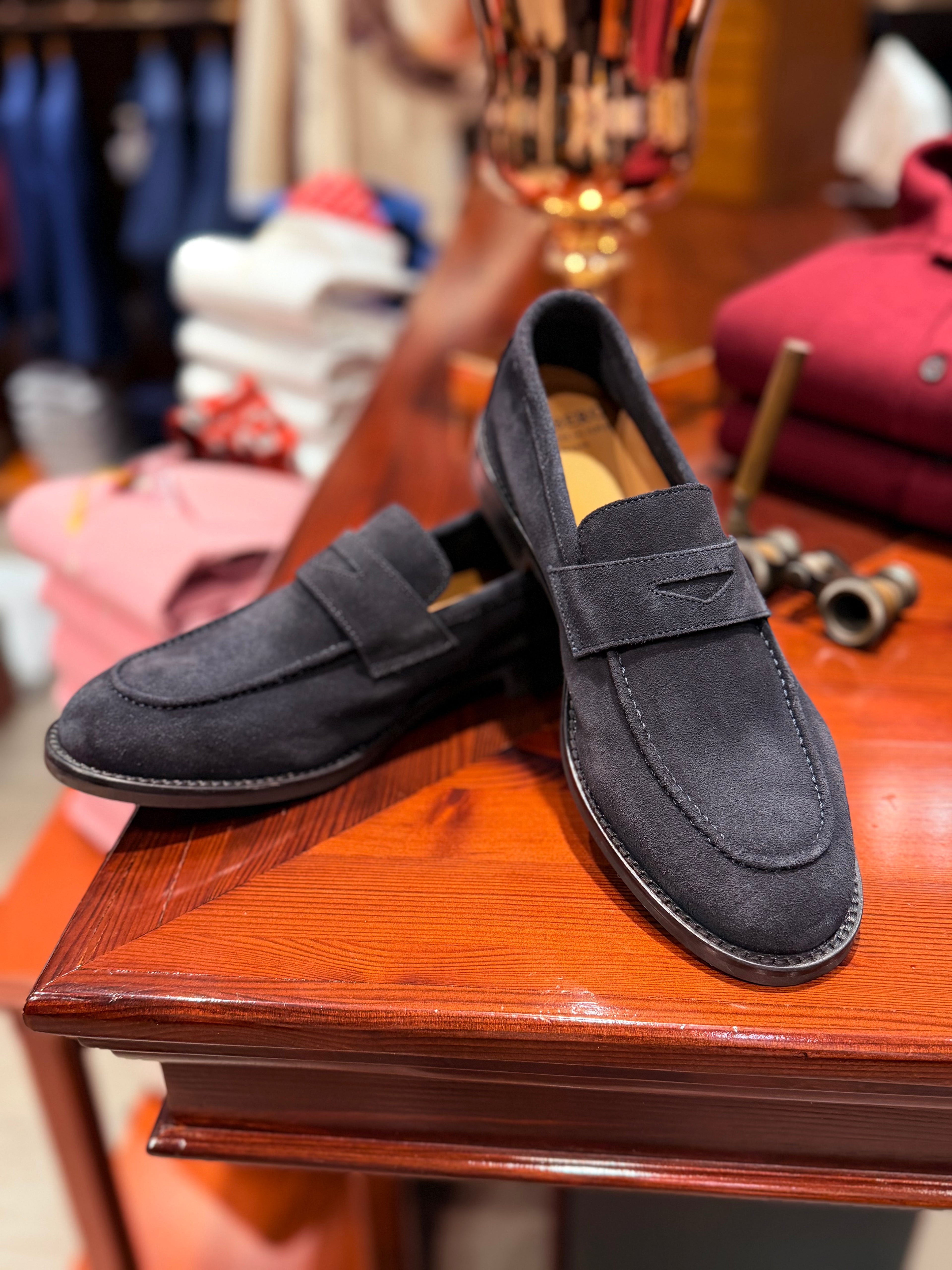 Mocassino college in camoscio