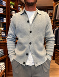 Cardigan giacca con bottoni in misto lana