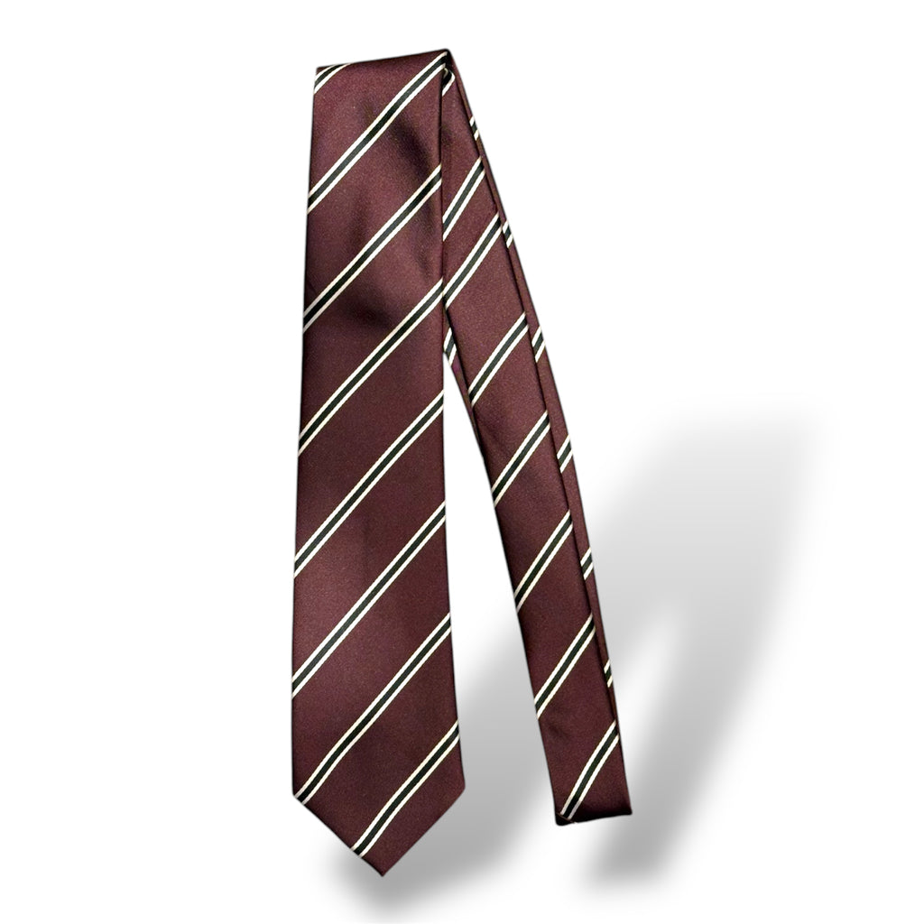 Cravatta regimental bordeaux riga nera