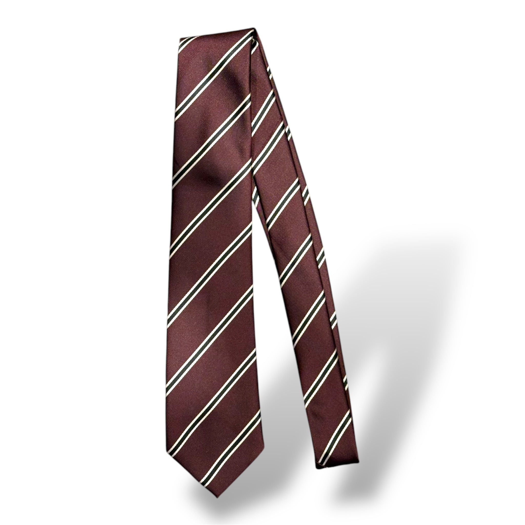 Cravatta regimental bordeaux riga nera