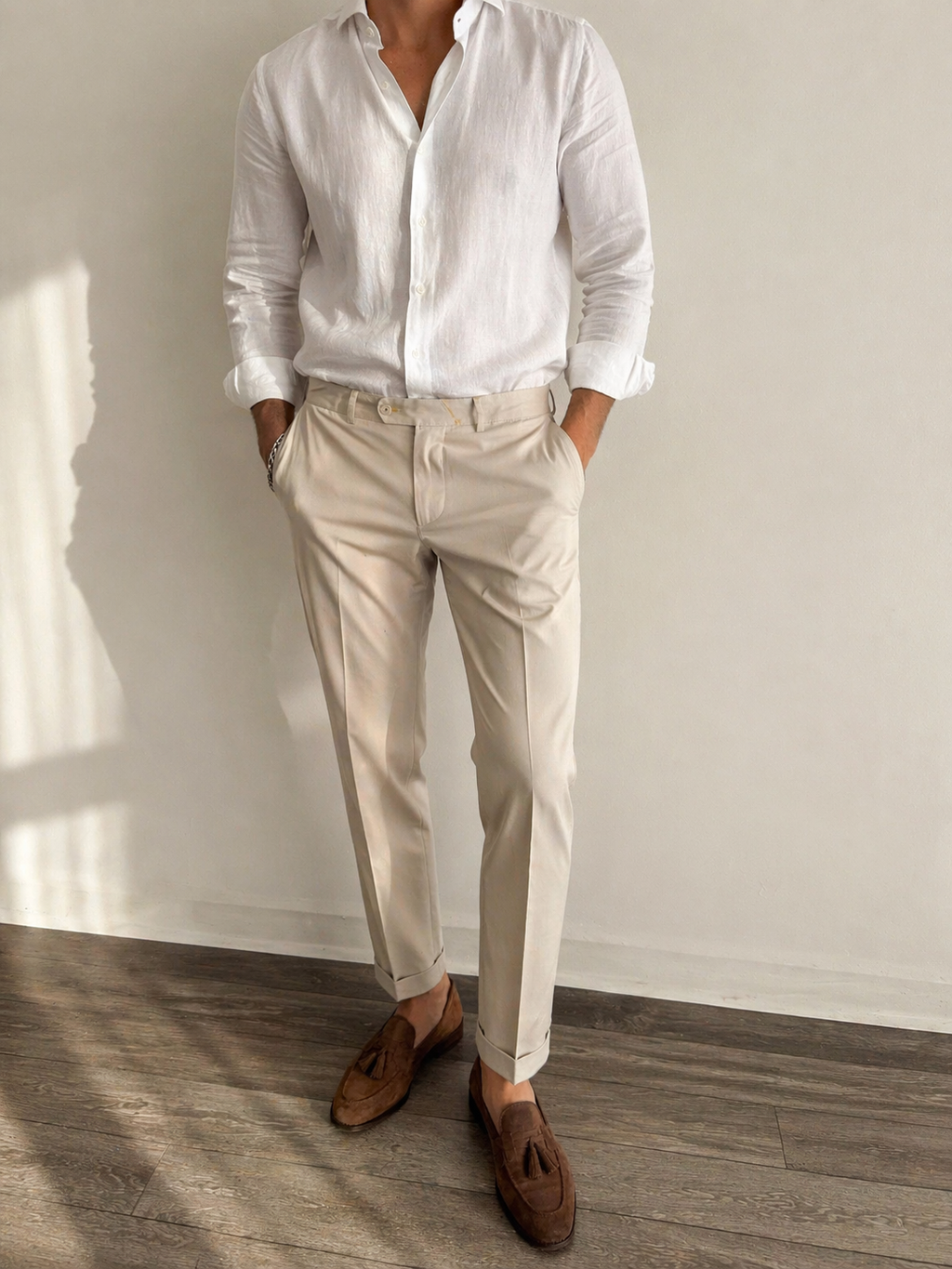 Pantalone in raso cotone