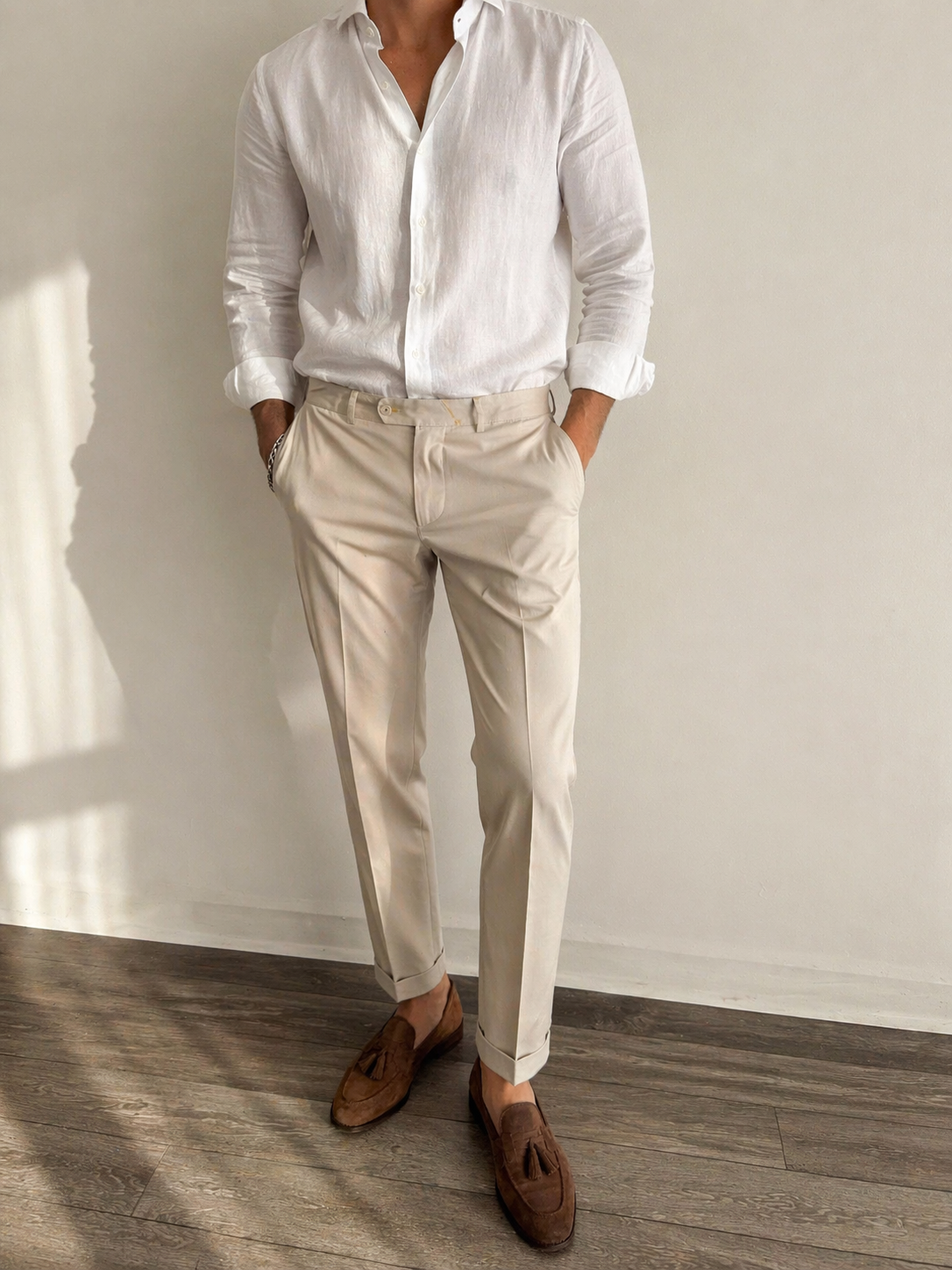 Pantalone in raso cotone