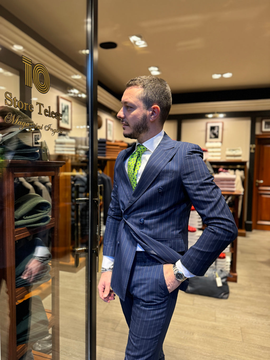 Abito Doppio petto gessato rever lancia