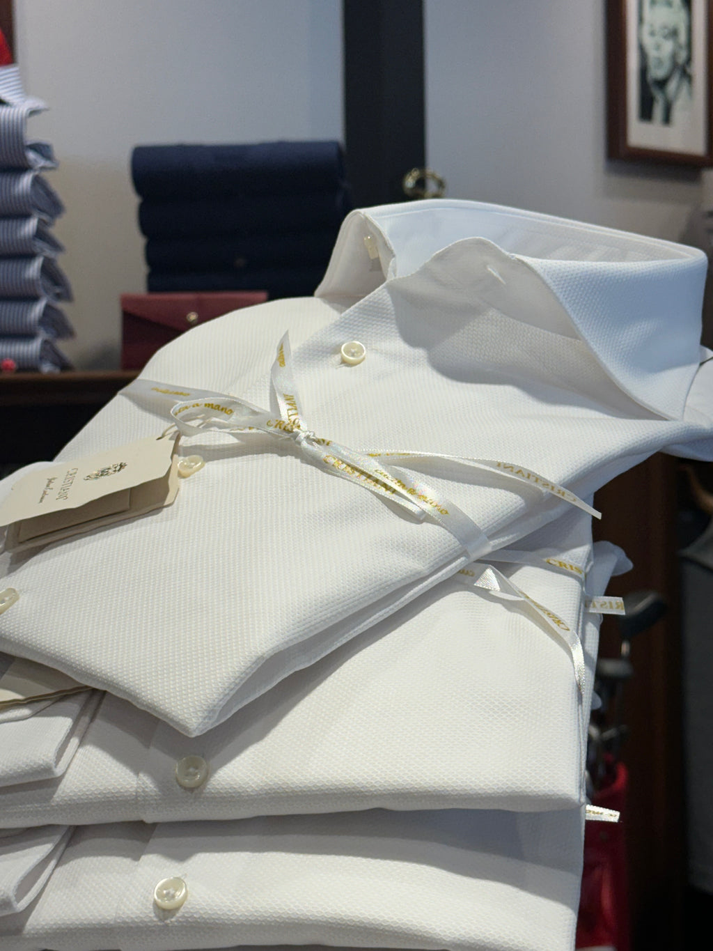 Camicia bianca Oxford aperto