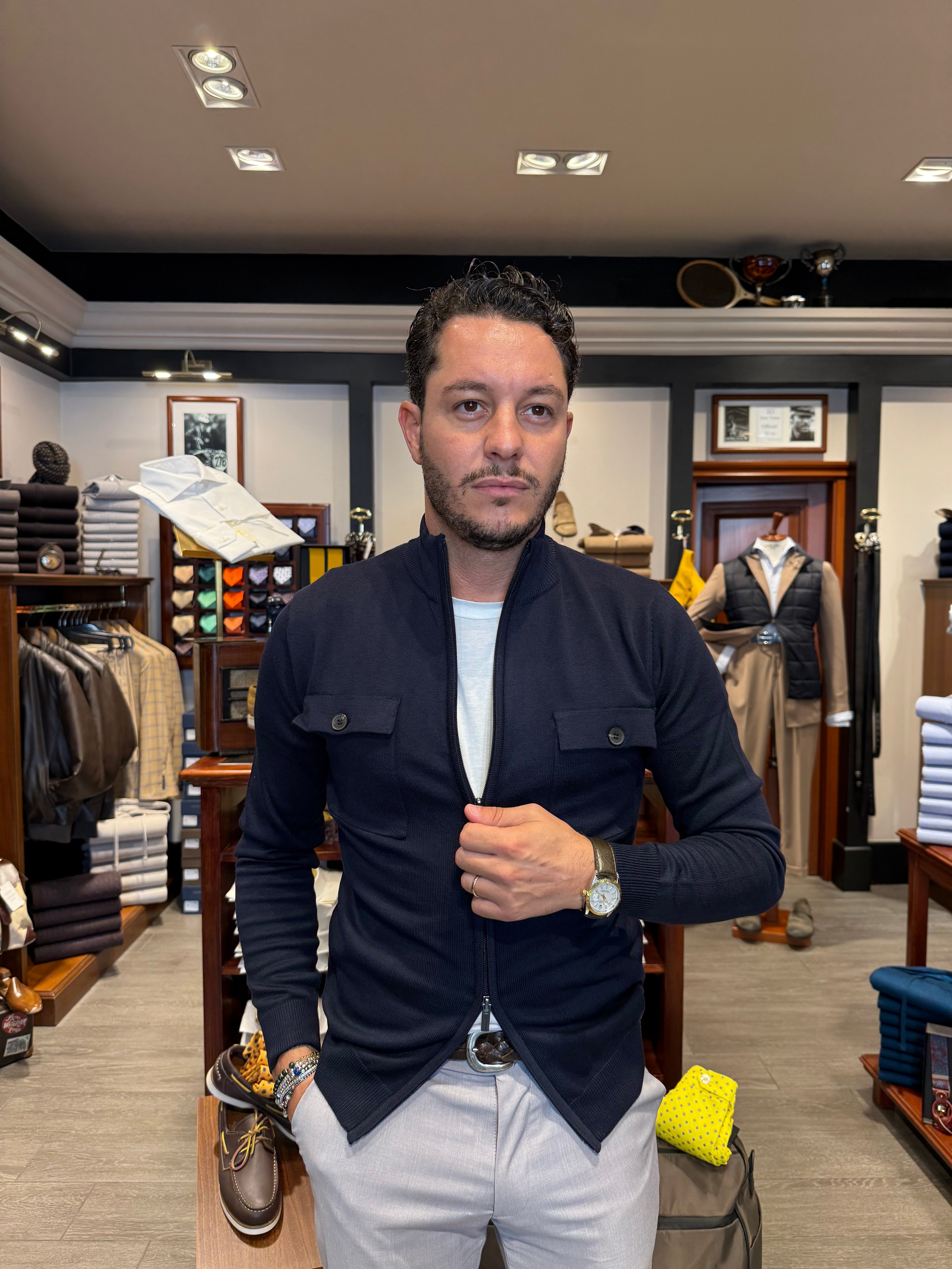 Cardigan full zip con tasche