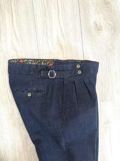 PANT DENIM VITA ALTA BLU SCURO