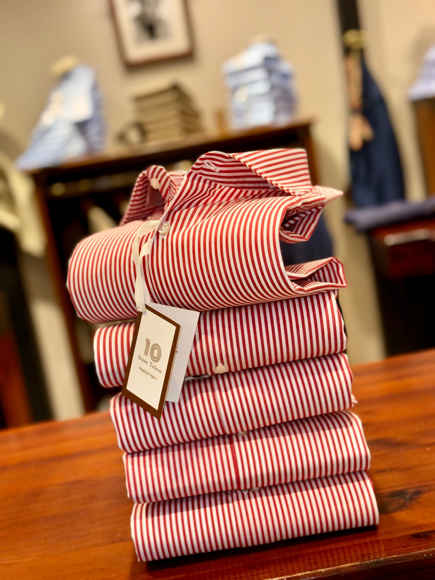 Camicia Riga stretta rossa