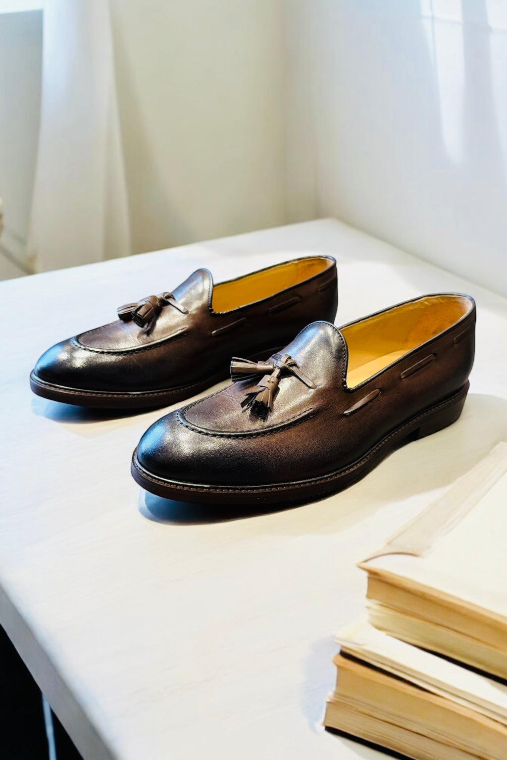 Mocassino con nappina moro