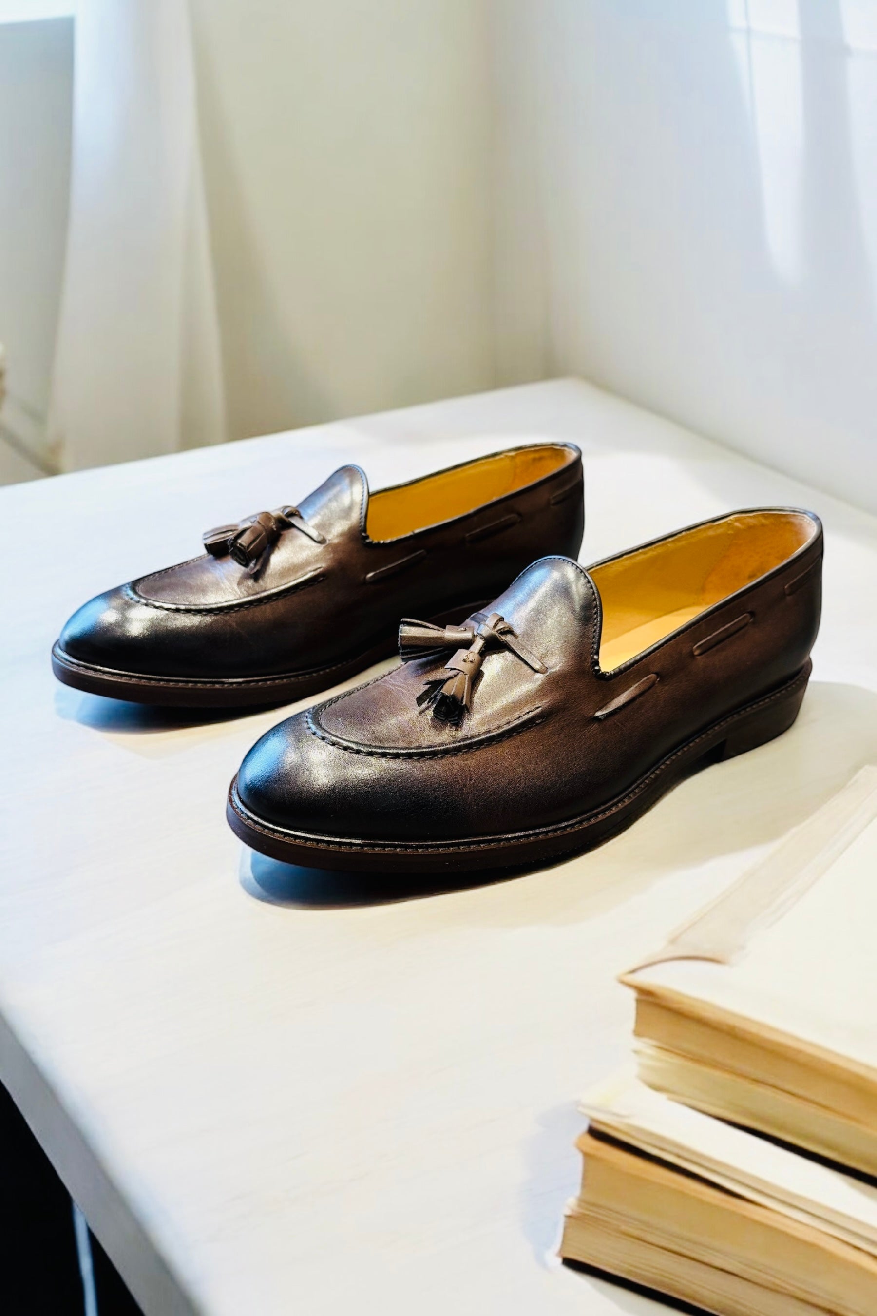 Mocassino con nappina moro