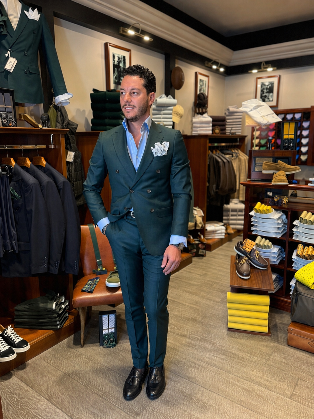 Abito doppio petto verde petrolio