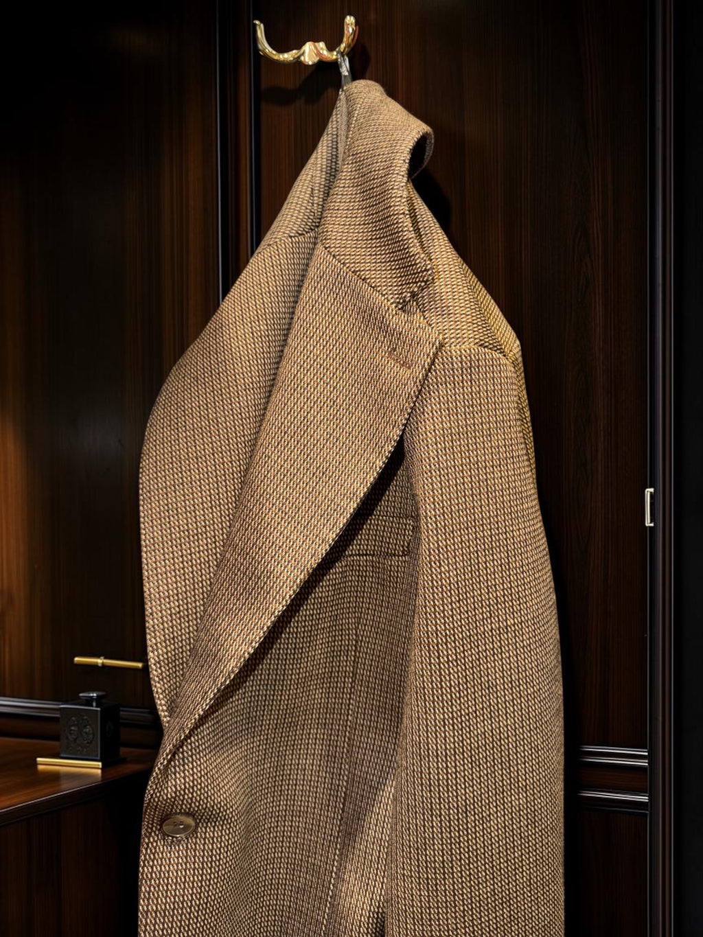 Giacca Tweed tabacco mono petto