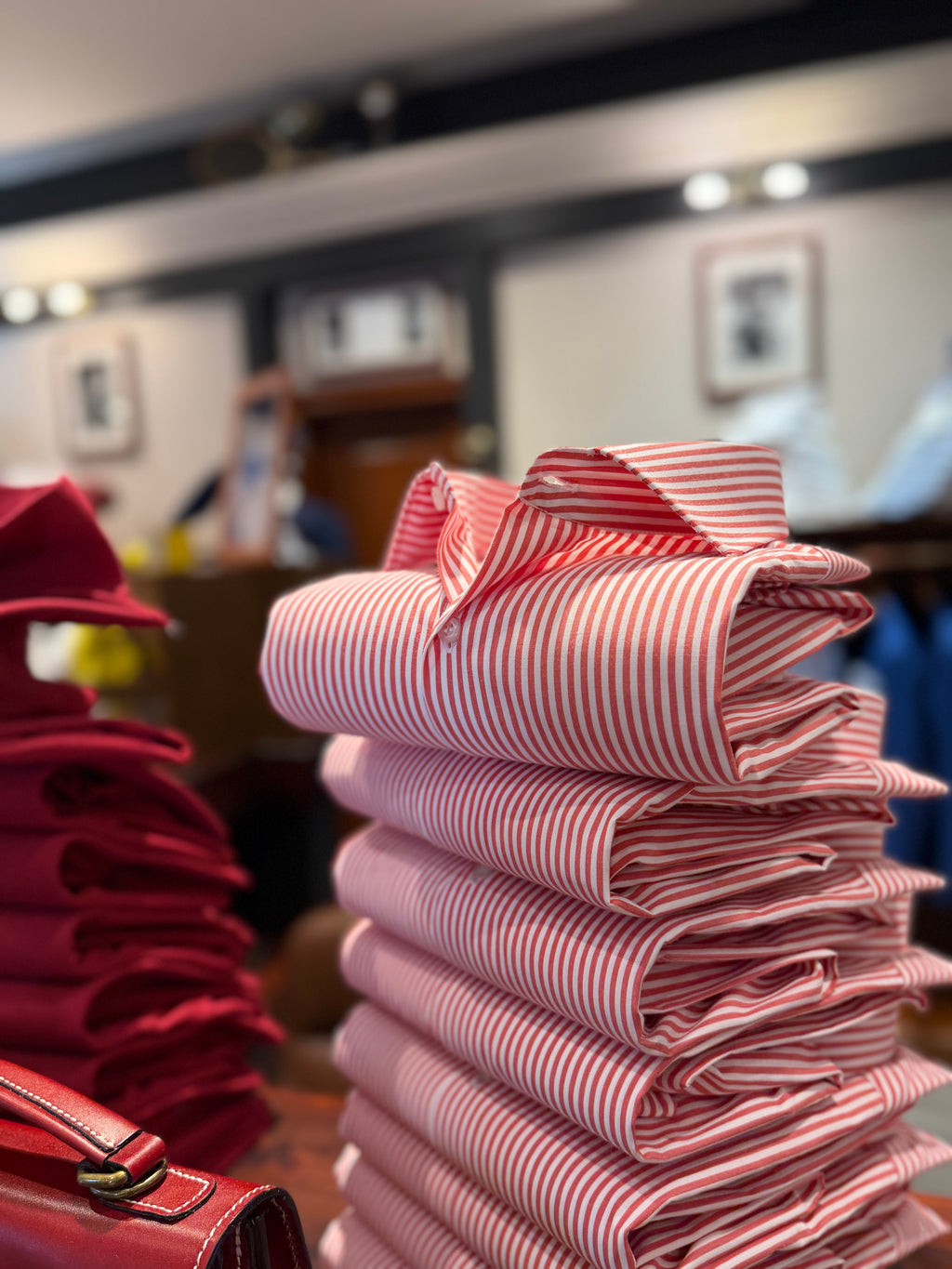 Camicia Riga stretta rossa
