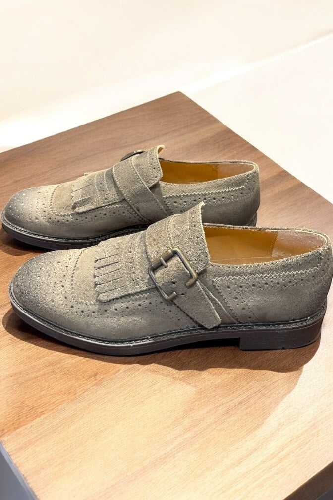 Mocassino monk strap con frange