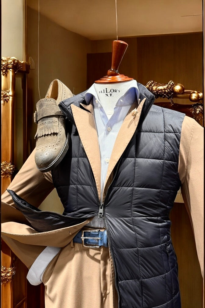 Piumino smanicato BLU