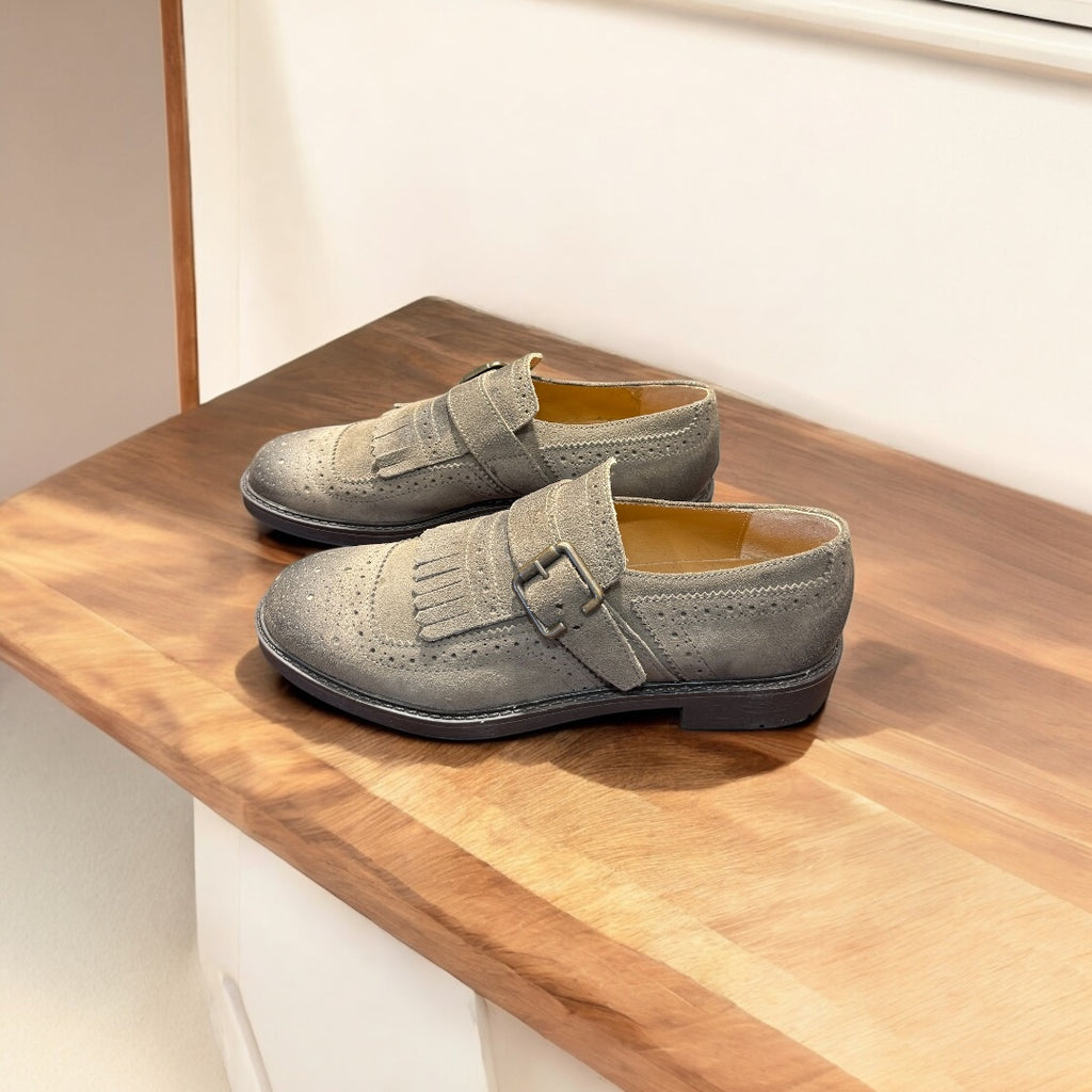 Mocassino monk strap con frange