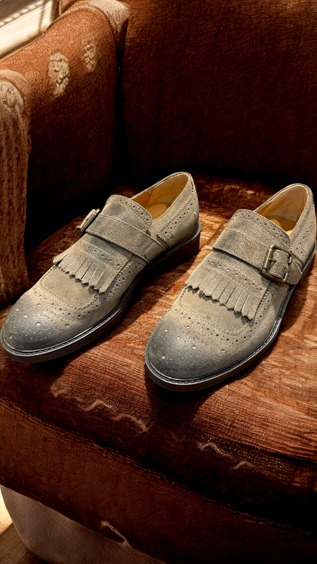 Mocassino monk strap con frange