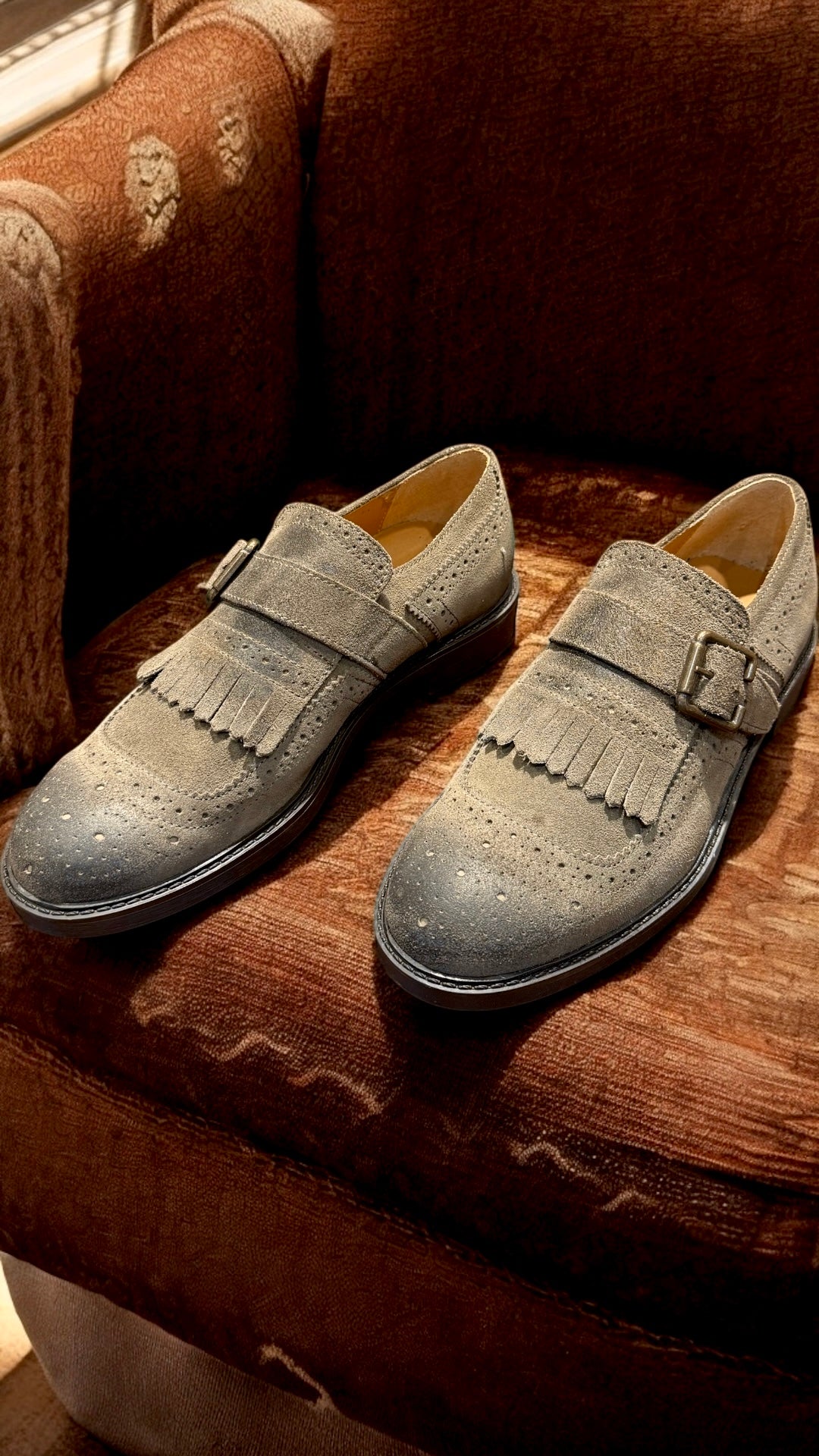 Mocassino monk strap con frange