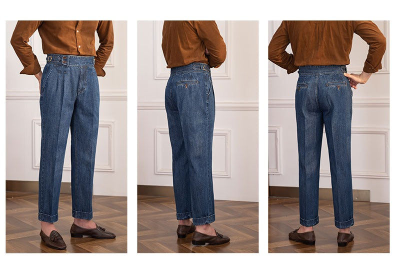 PANT DENIM VITA ALTA BLU NAVI