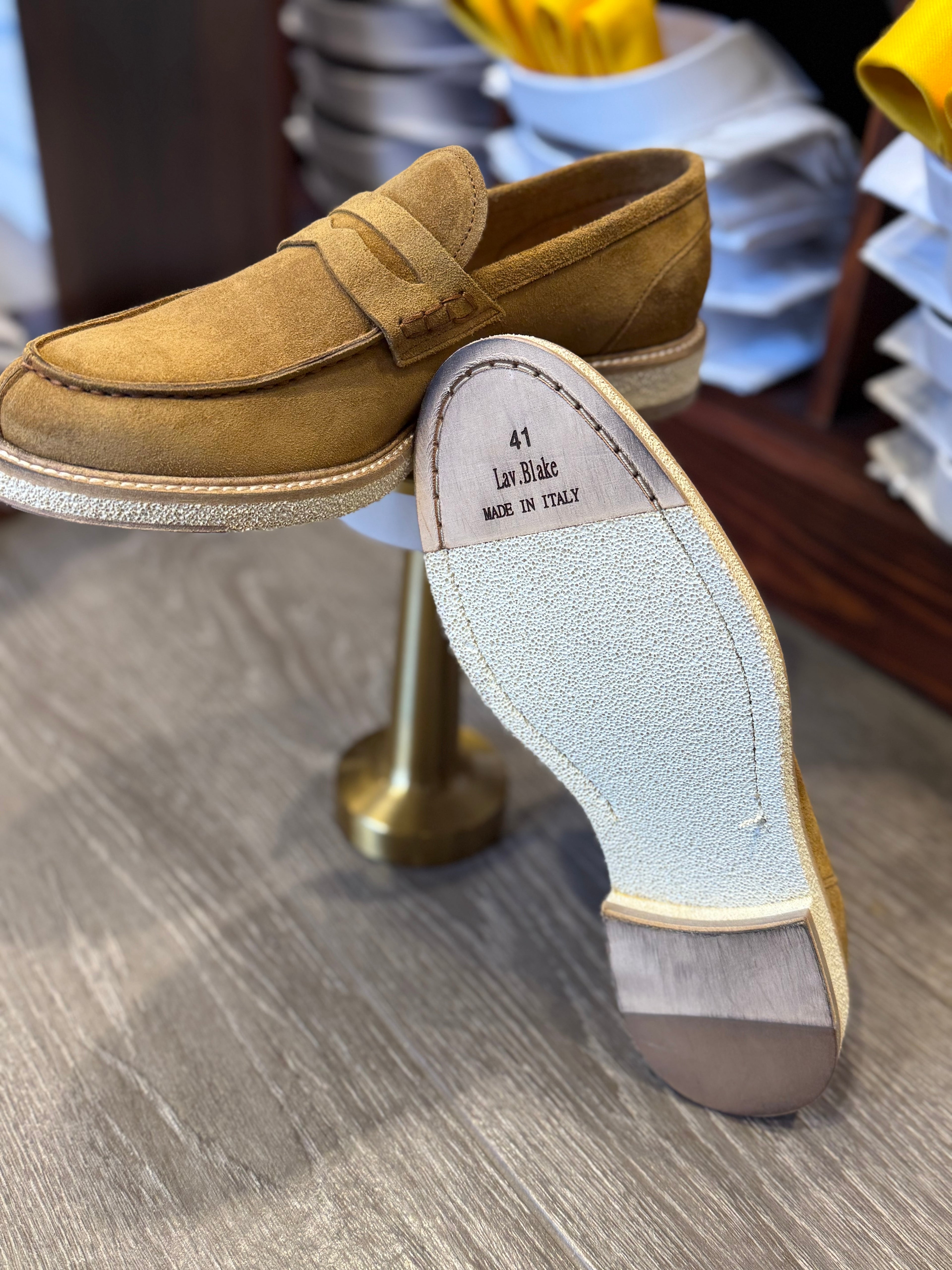 College in camoscio senape