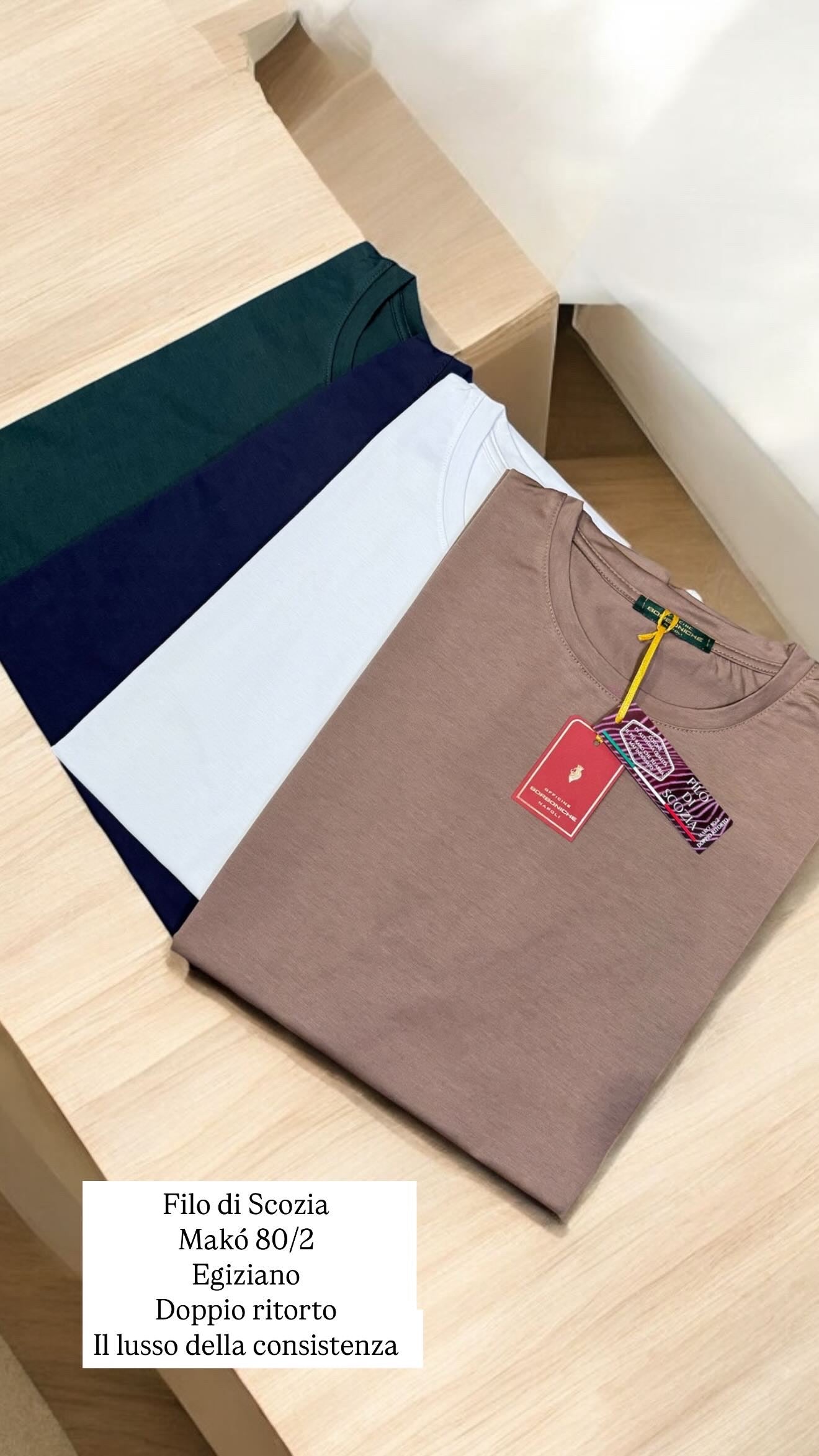 T shirt in filo di Scozia