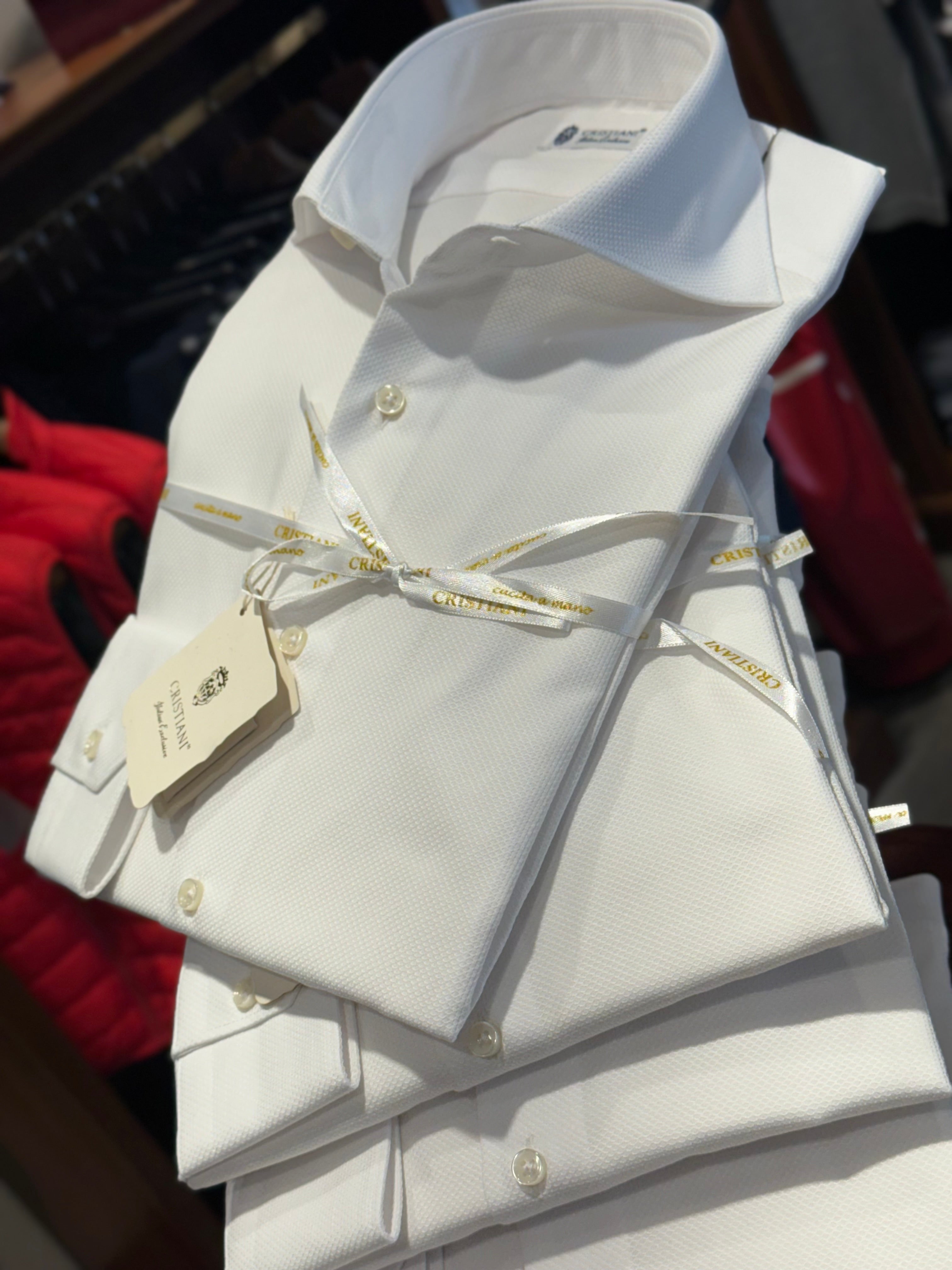 Camicia bianca Oxford aperto