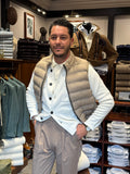 Piumino smanicato Beige