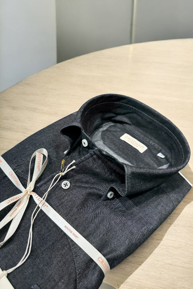 Camicia texana in jeans grigio