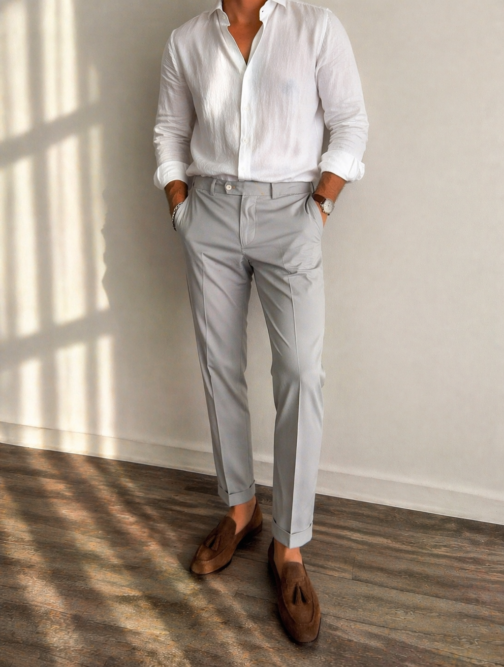 Pantalone in raso cotone