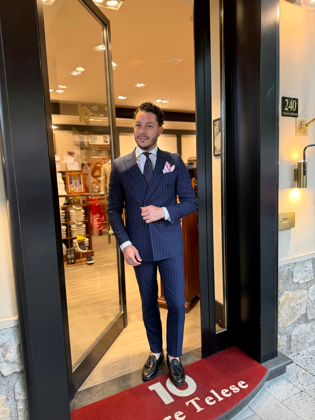 Abito Doppio petto gessato rever lancia
