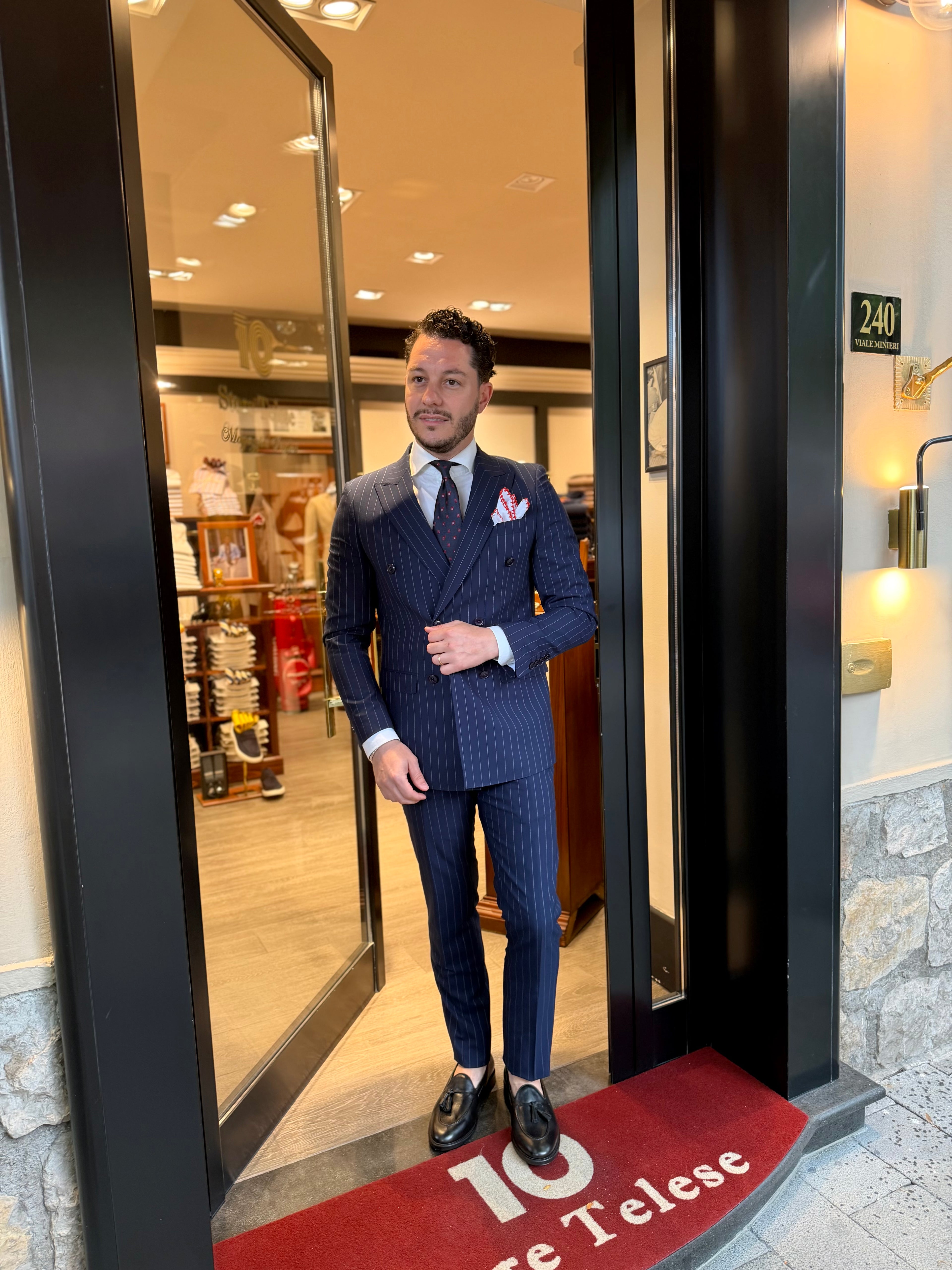 Abito Doppio petto gessato rever lancia