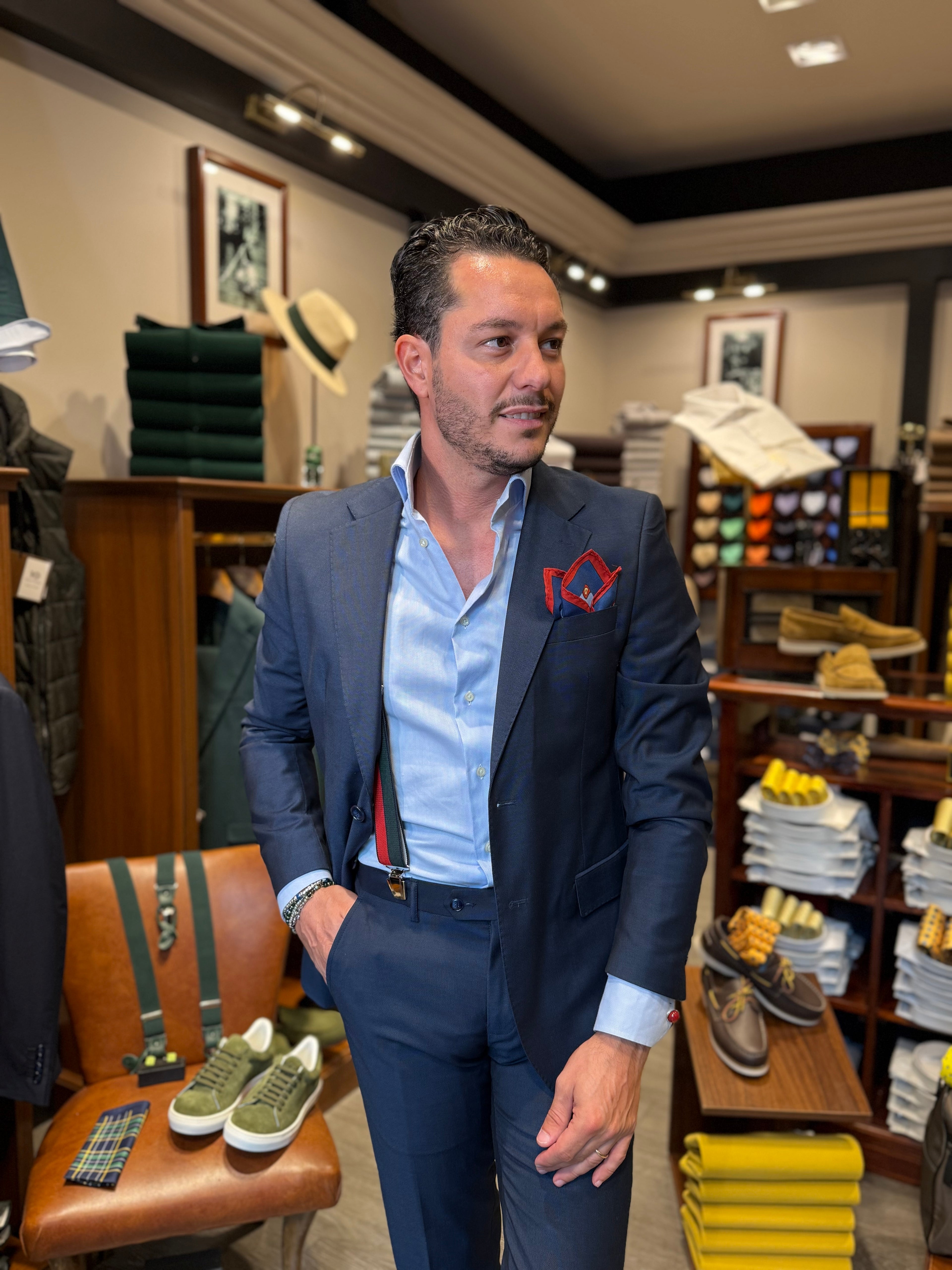 Abito mono petto blu nido d’ape