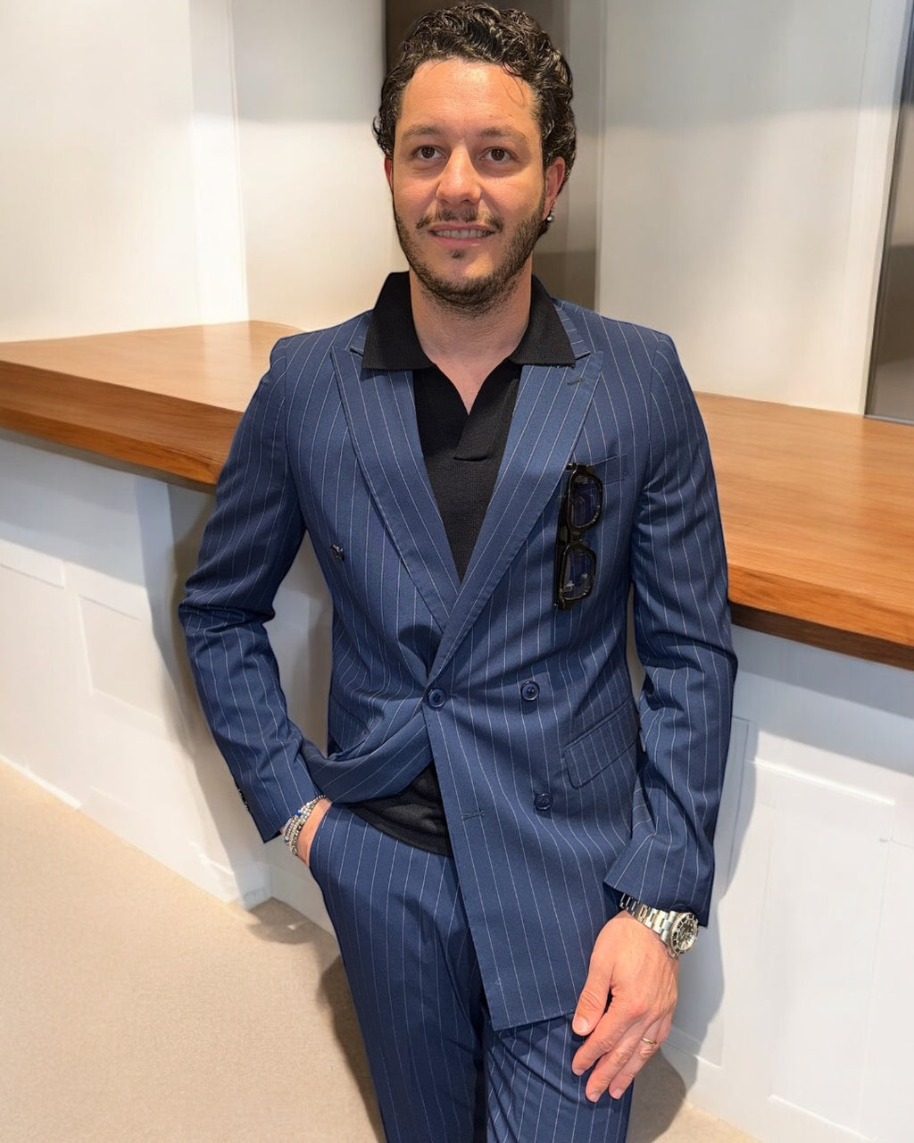 Abito Doppio petto gessato rever lancia