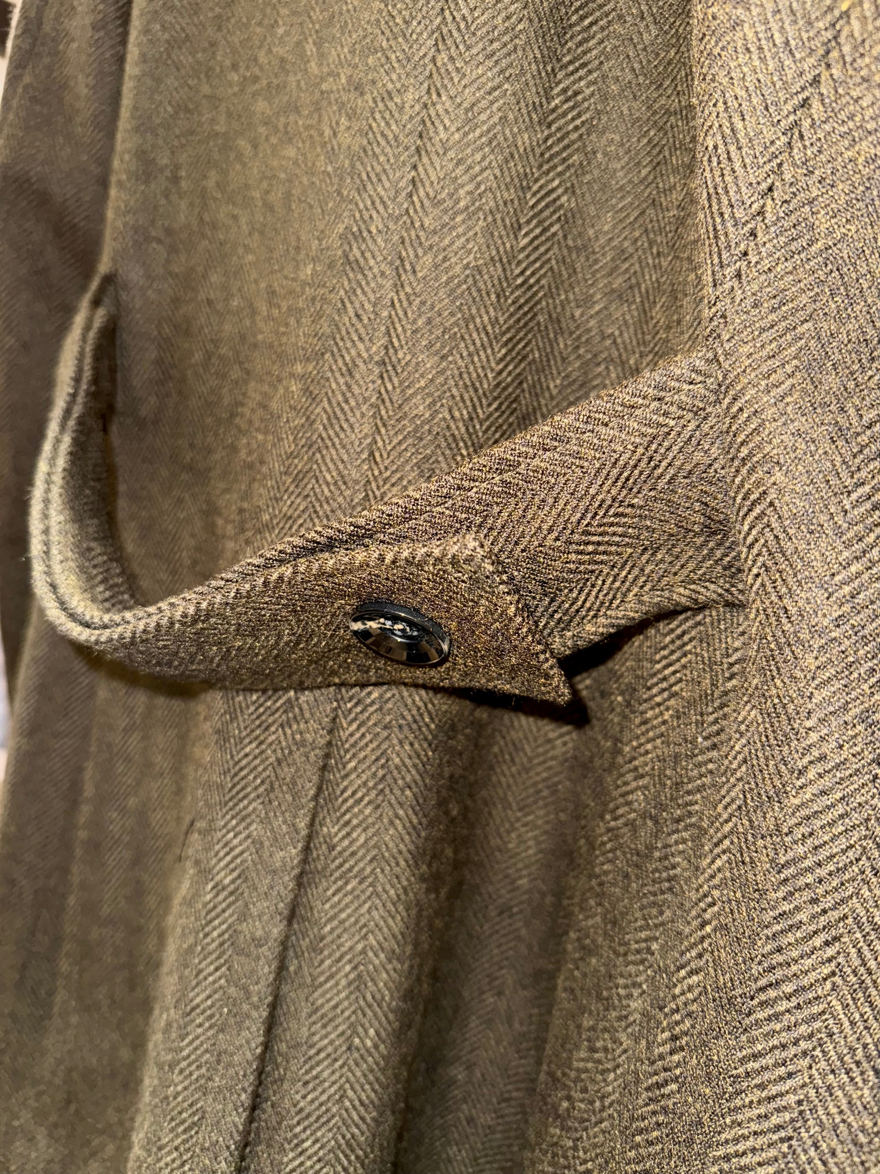 Cappotto doppio petto spigato verde