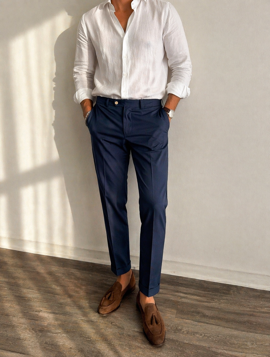 Pantalone in raso cotone