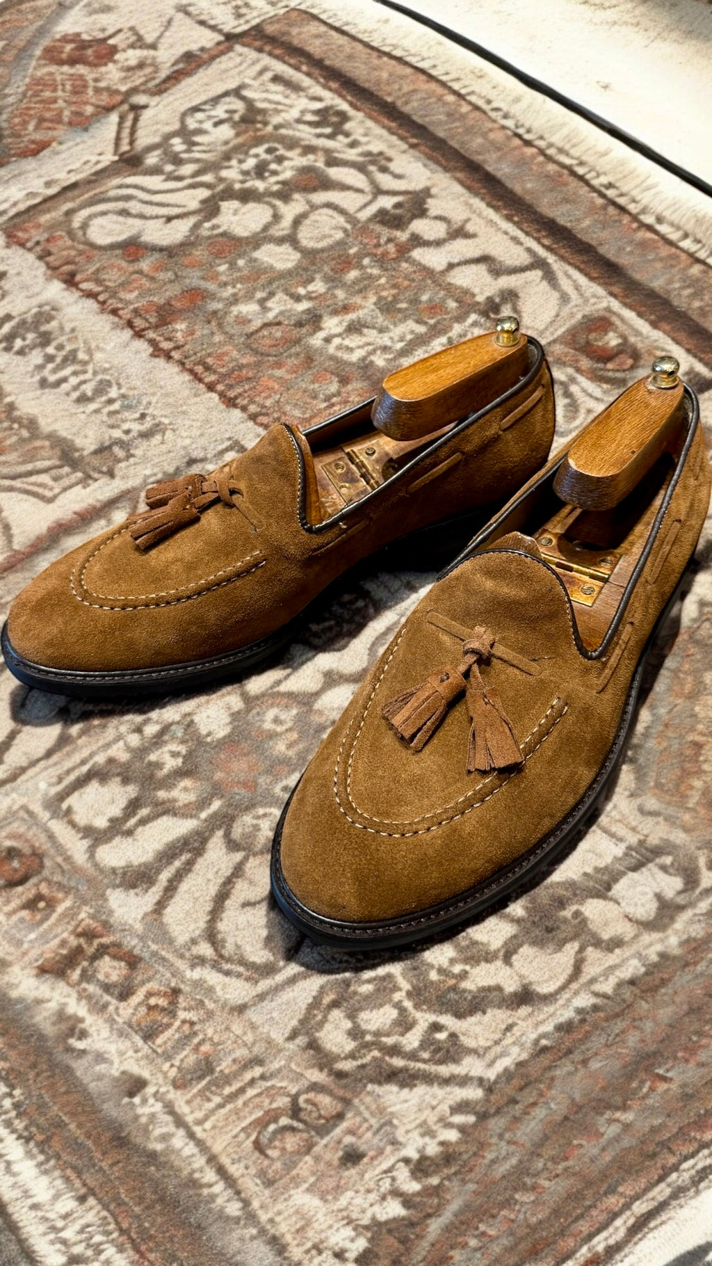 Mocassino con nappa ruggine