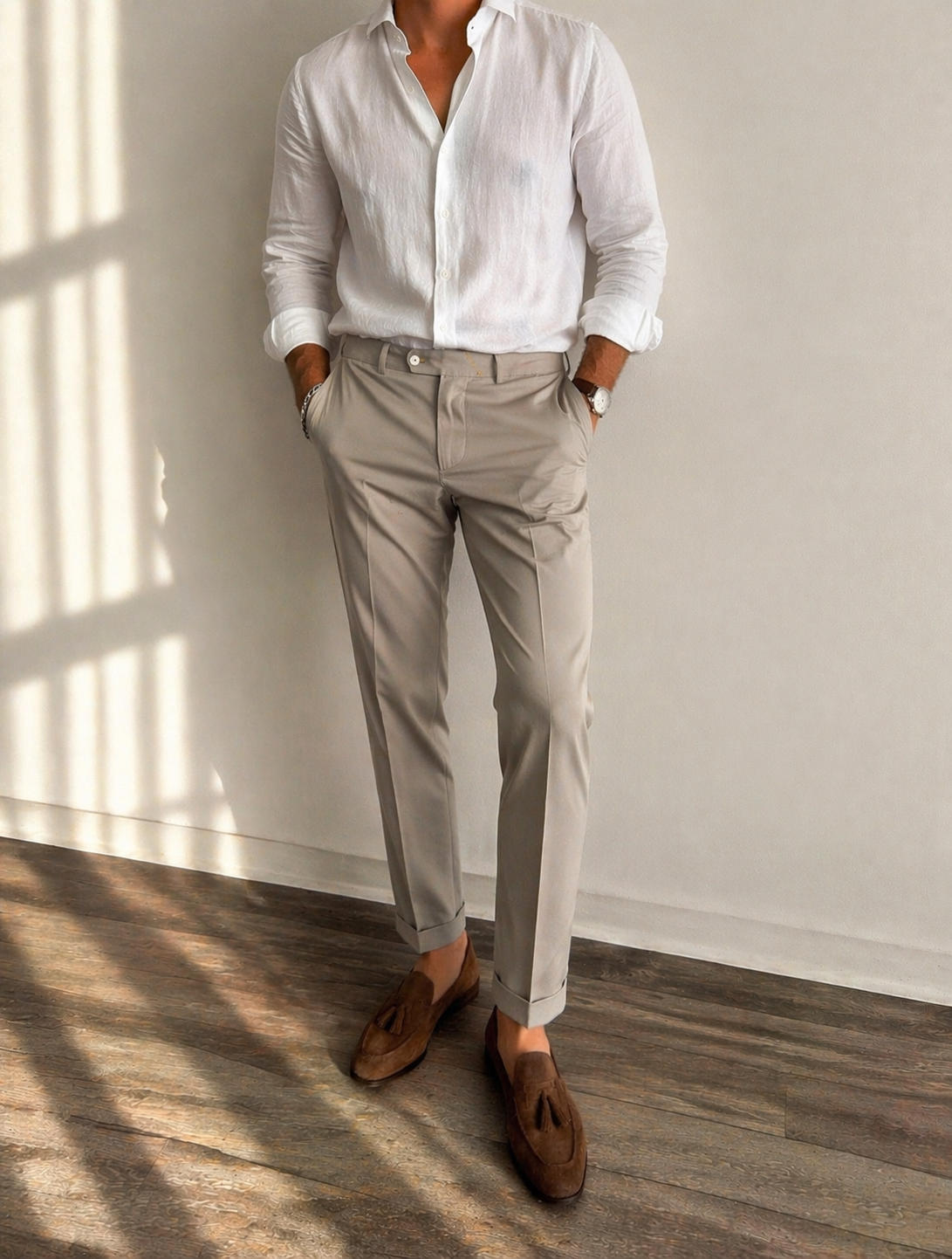 Pantalone in raso cotone