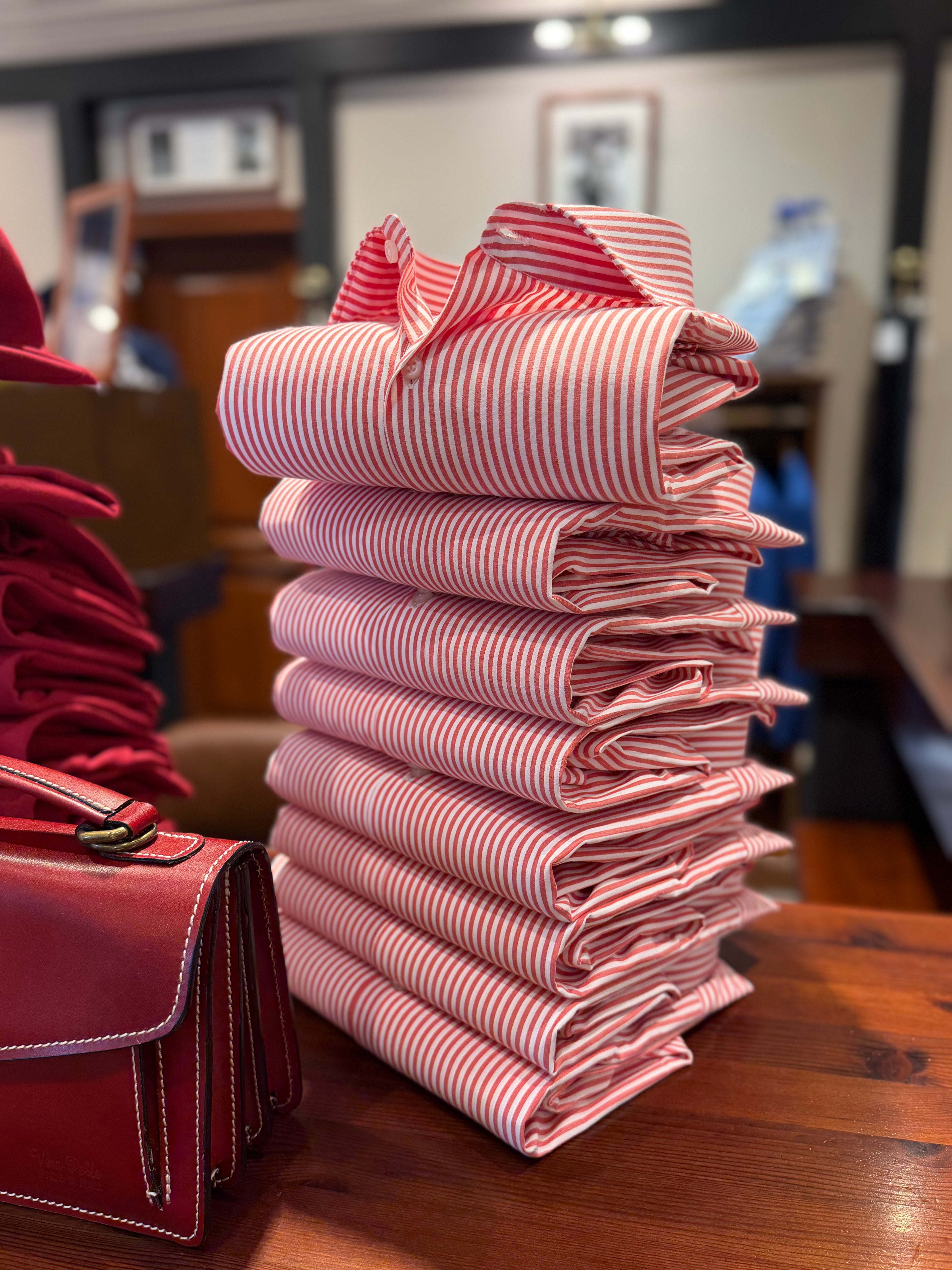 Camicia Riga stretta rossa