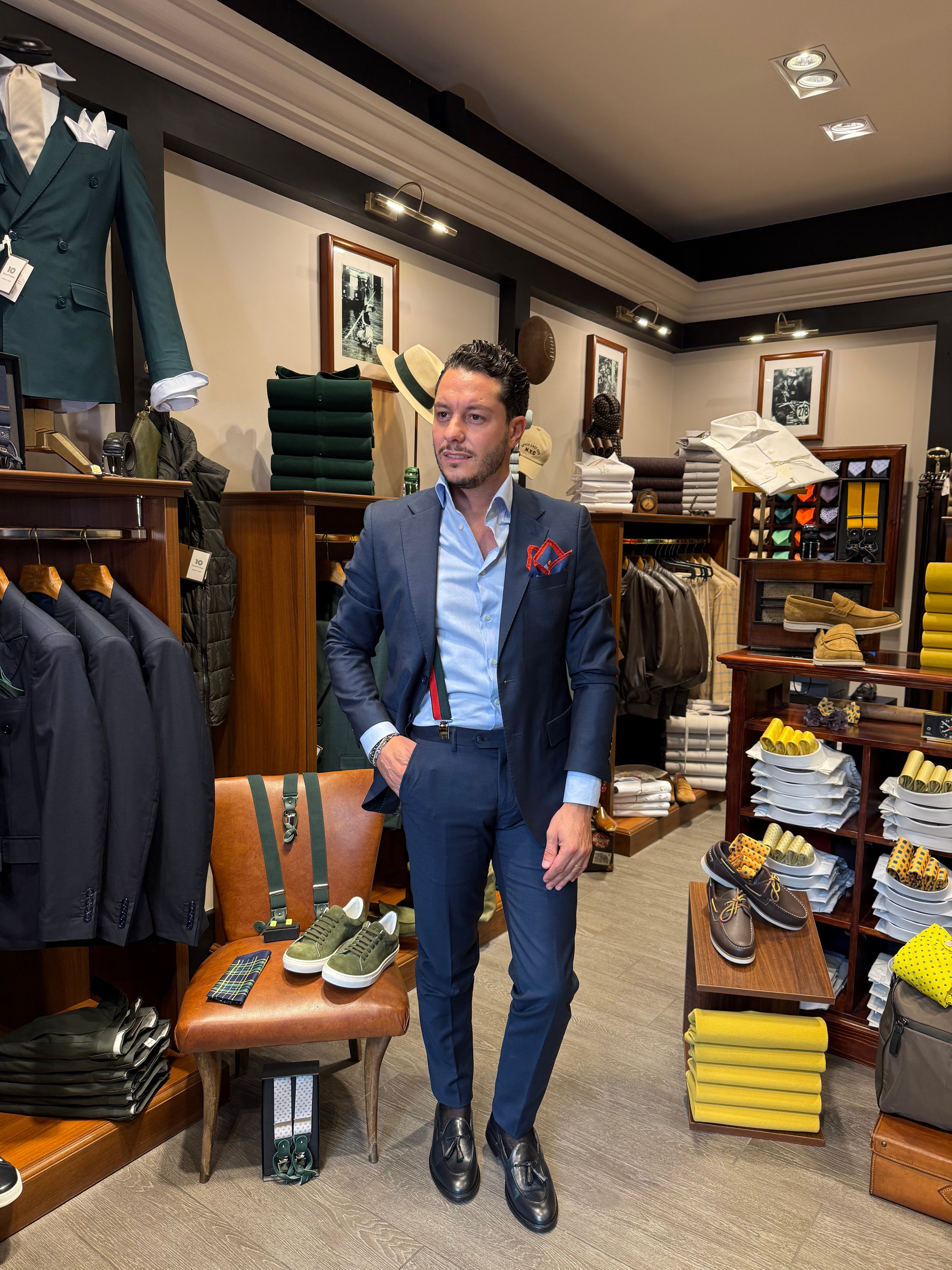 Abito mono petto blu nido d’ape