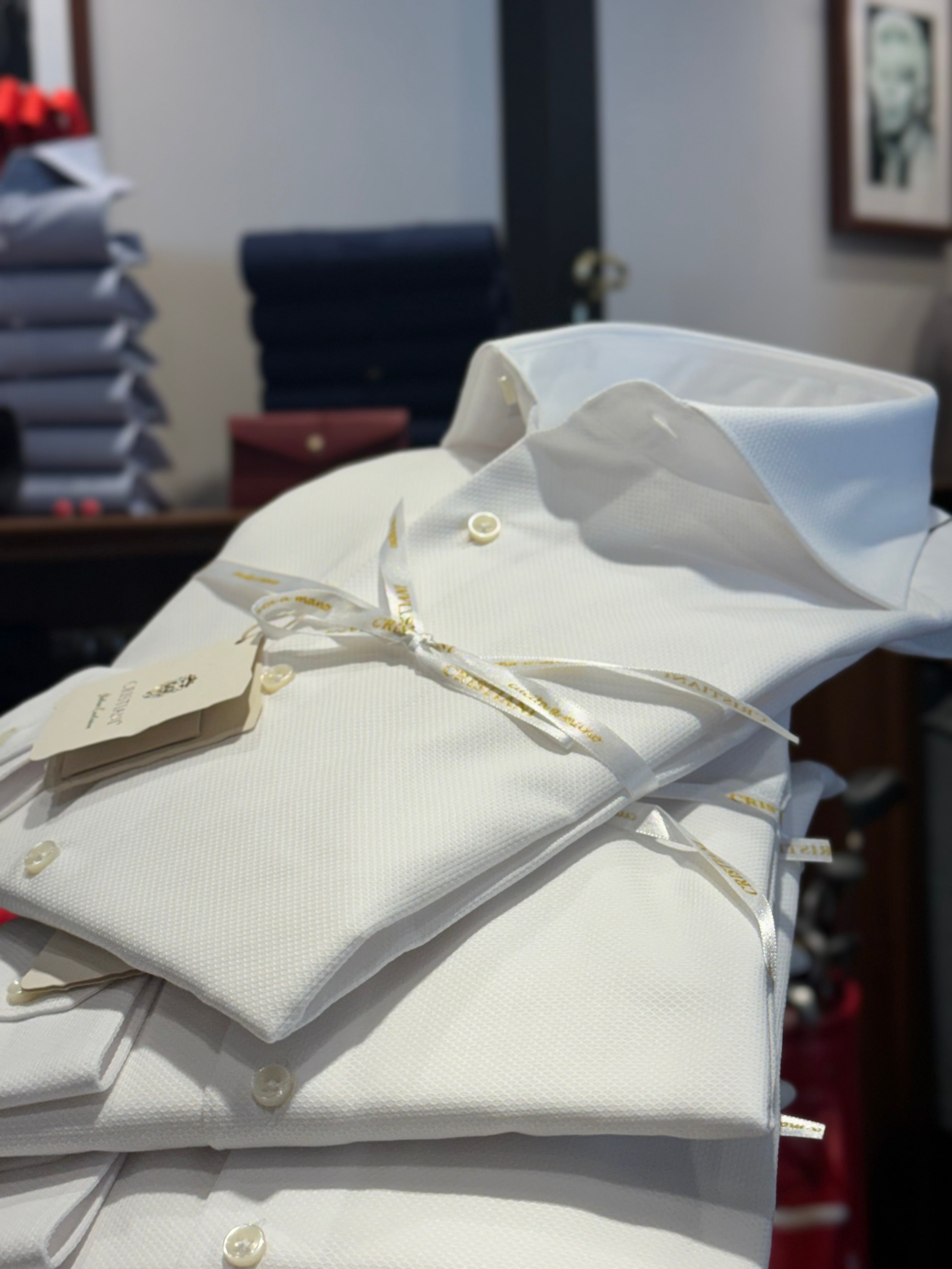 Camicia bianca Oxford aperto