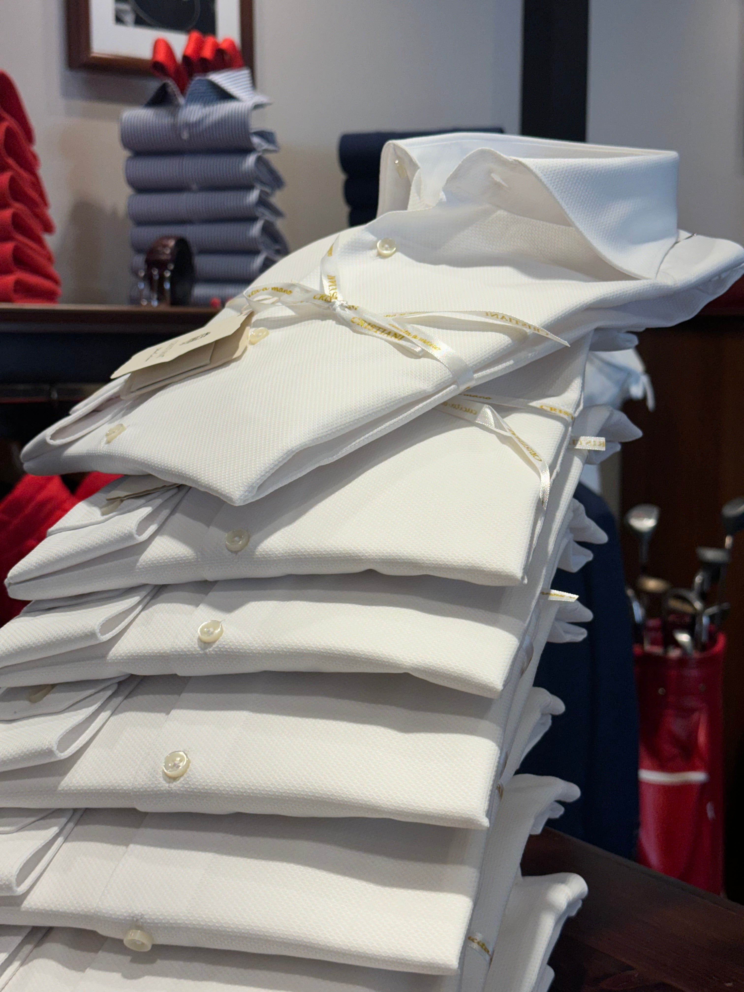 Camicia bianca Oxford aperto