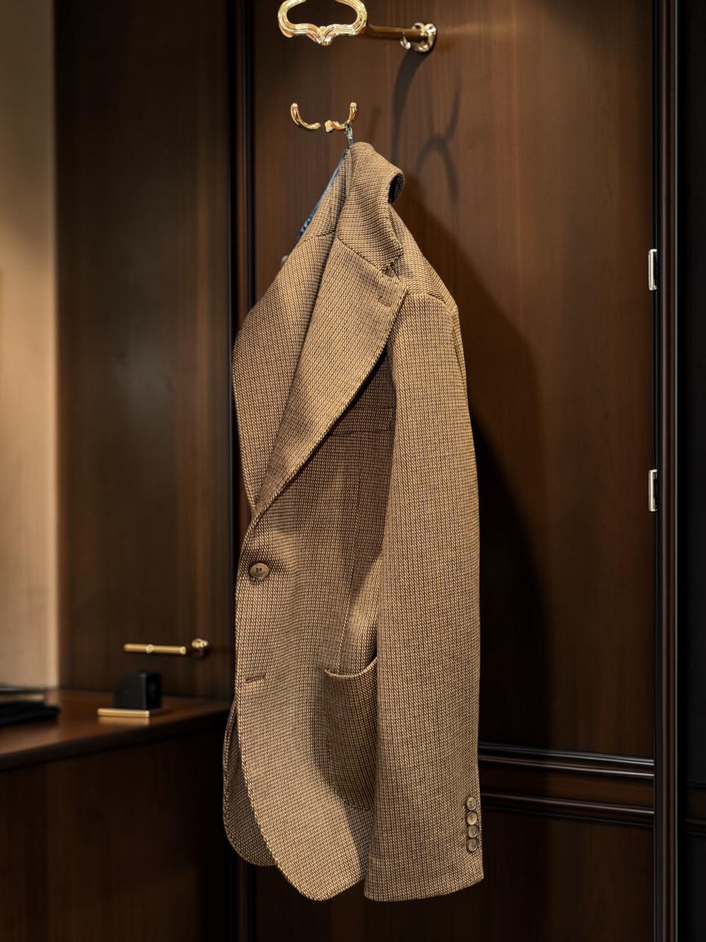 Giacca Tweed tabacco mono petto