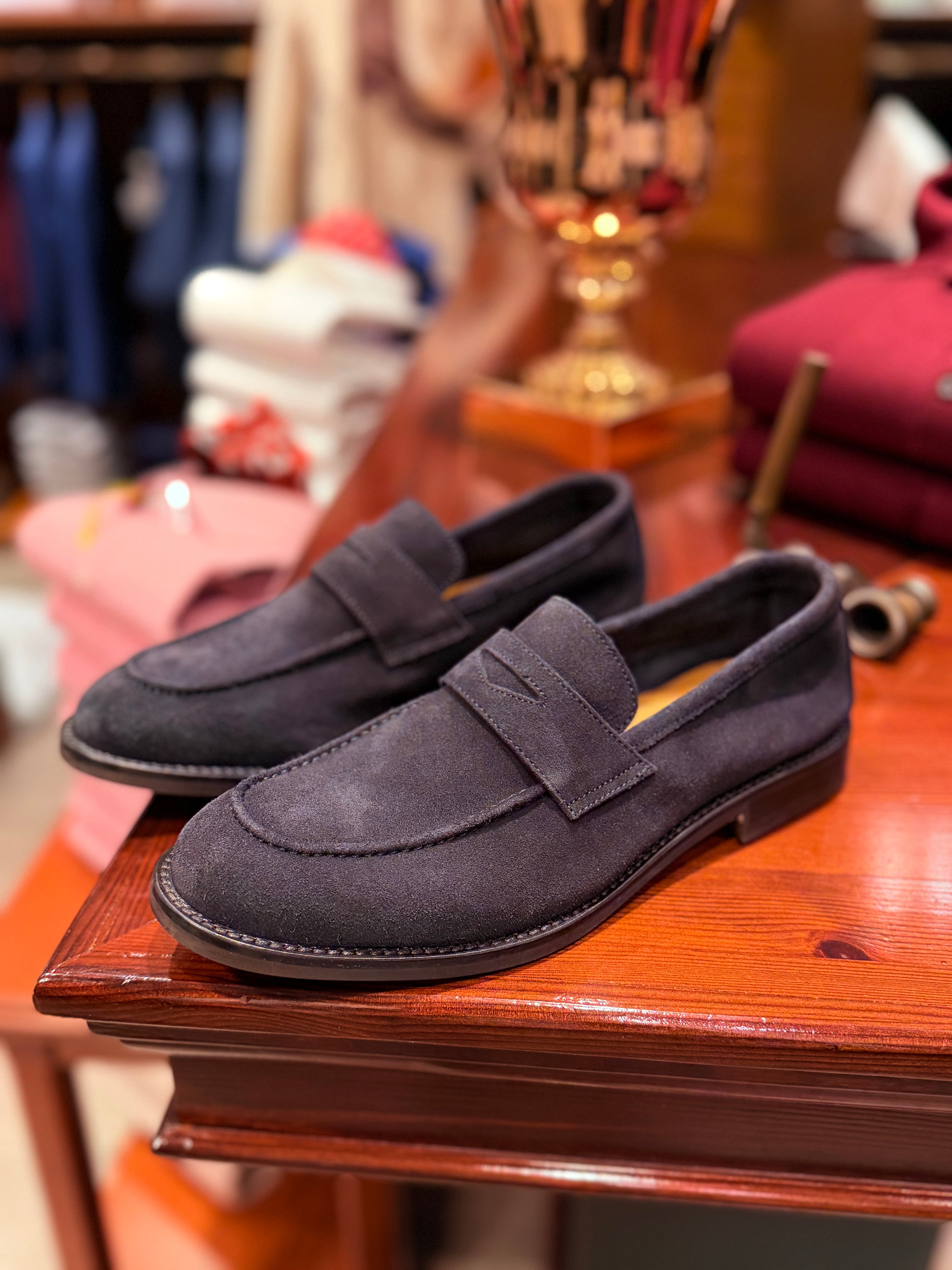 Mocassino college in camoscio