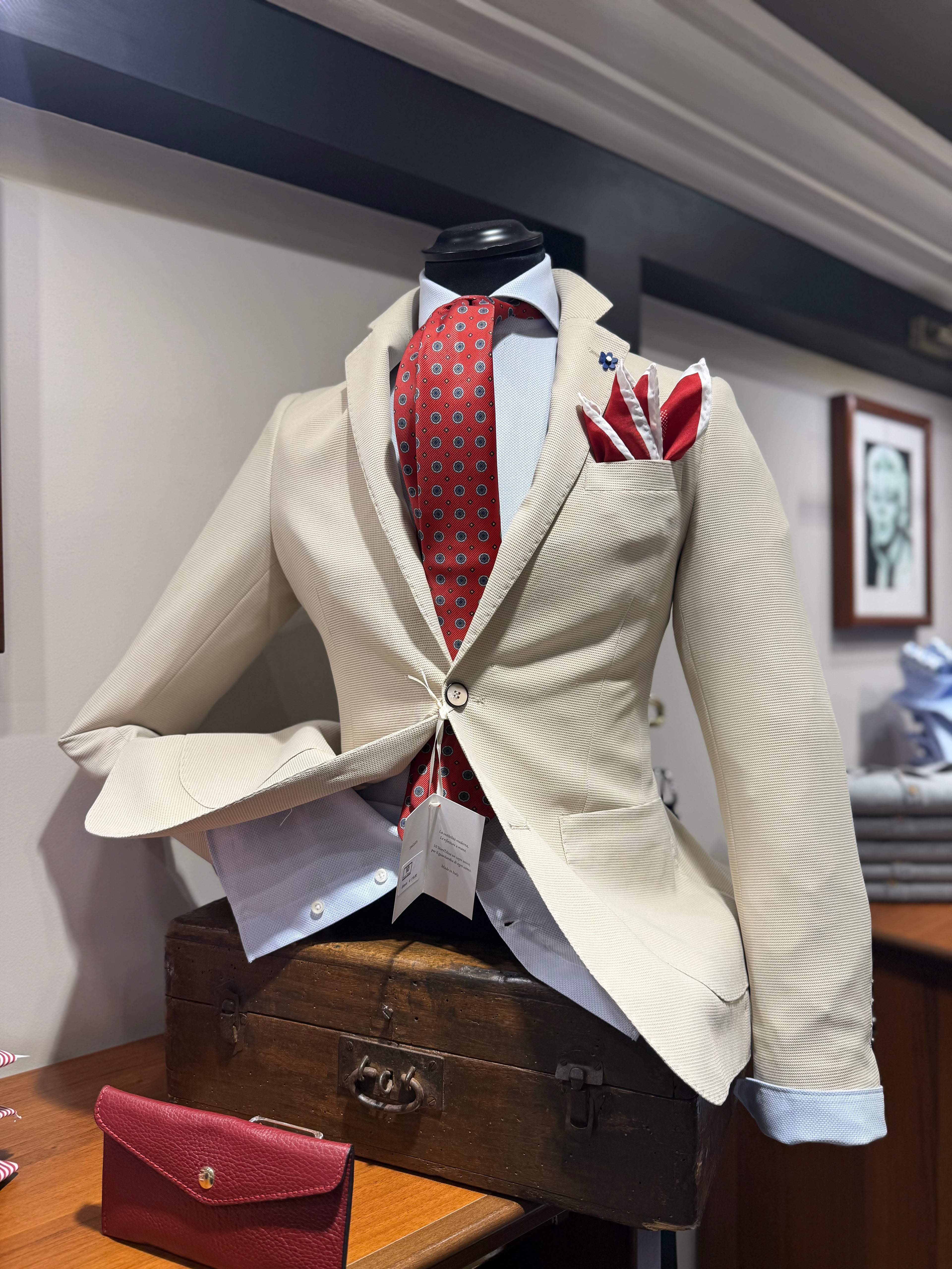 Giacca nido d’ape panna