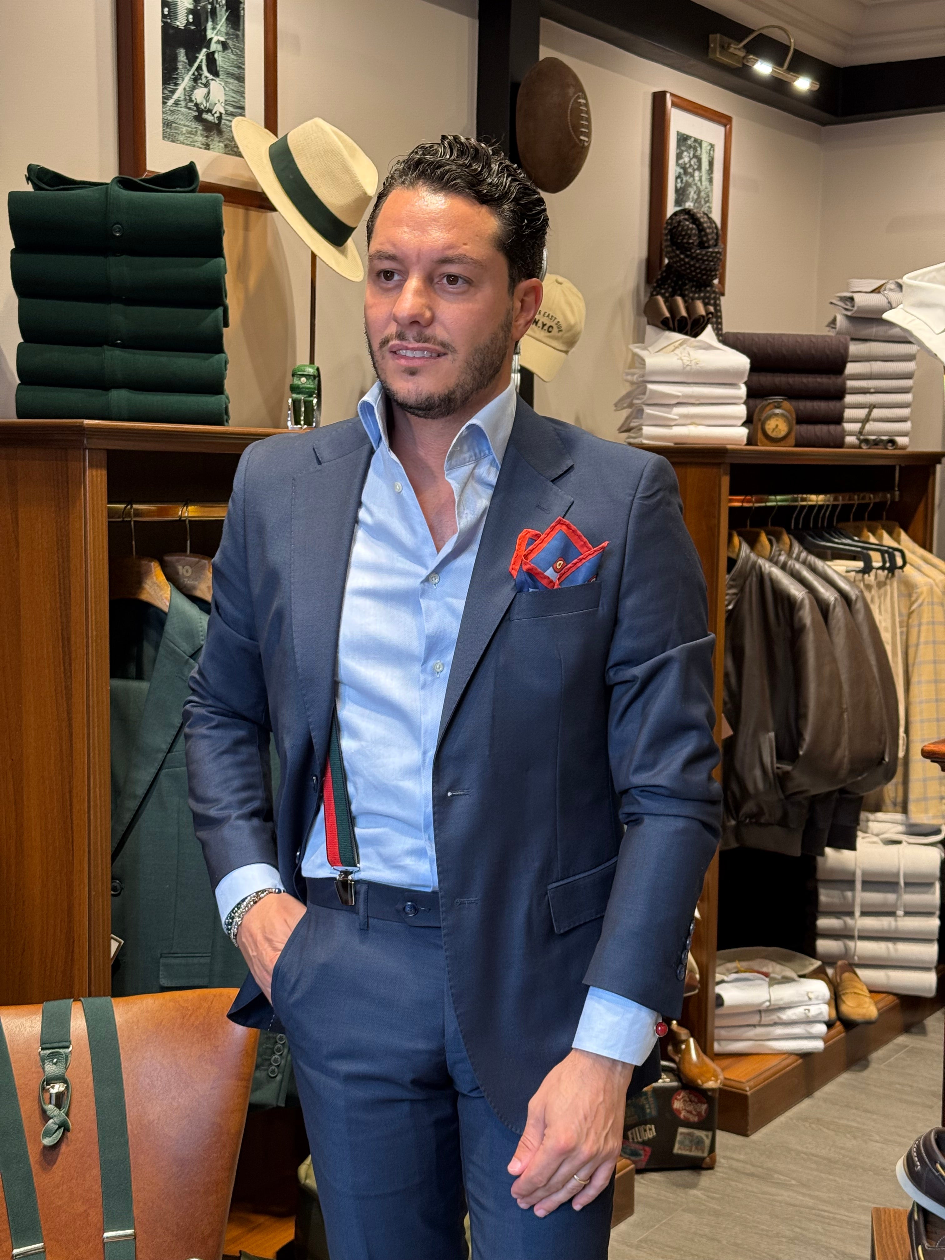 Abito mono petto blu nido d’ape