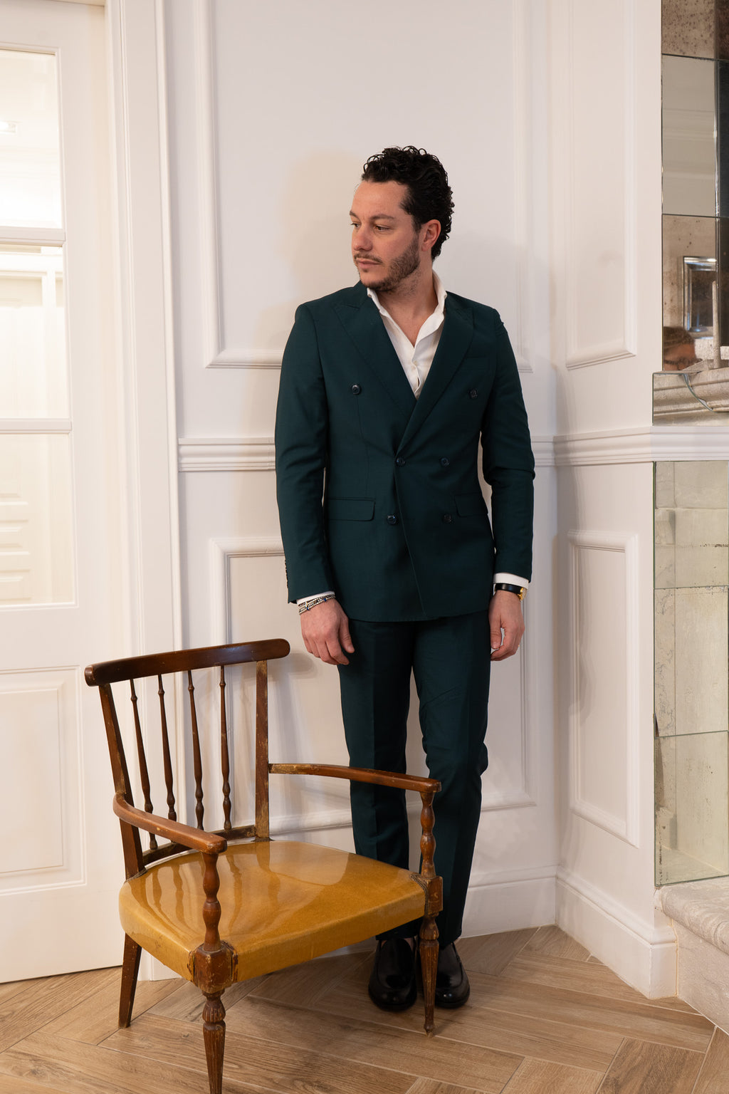 Abito doppio petto verde petrolio