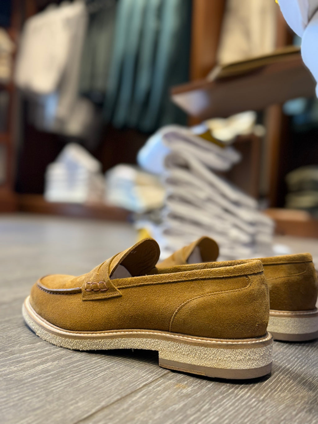 College in camoscio senape