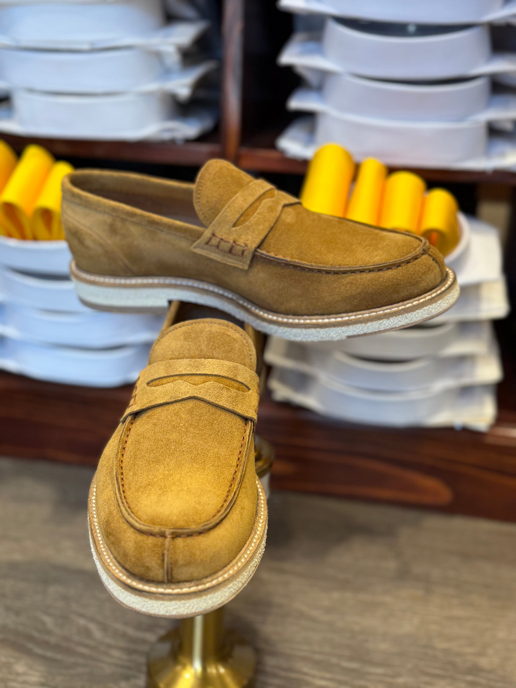 College in camoscio senape